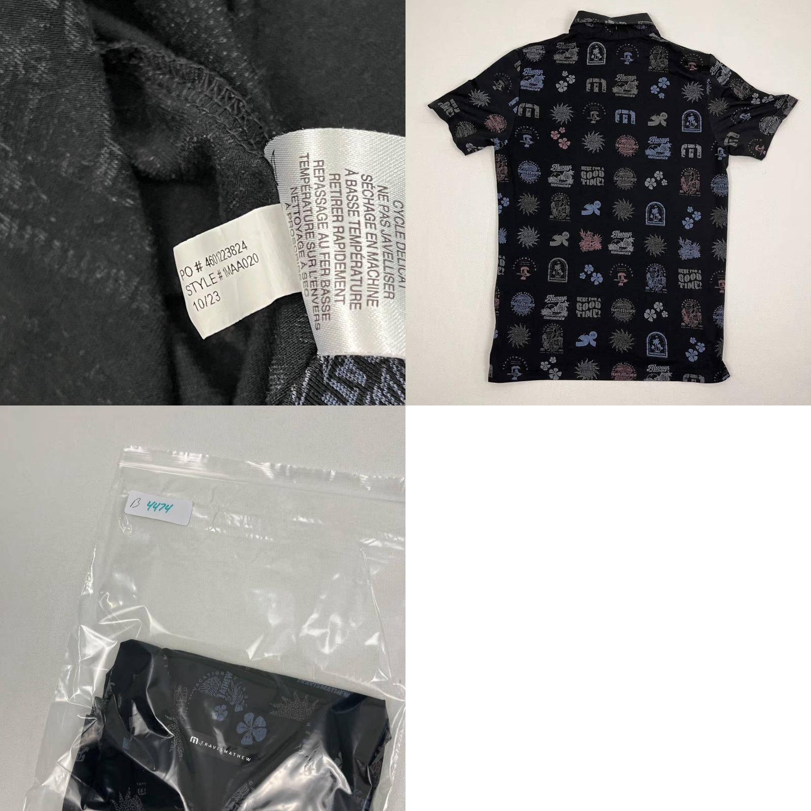 TravisMathew Travis Mathew Tourist Season Polo Shirt Men M Black Golf Logo Sports Size US M / EU 48-50 / 2 - 8 Thumbnail