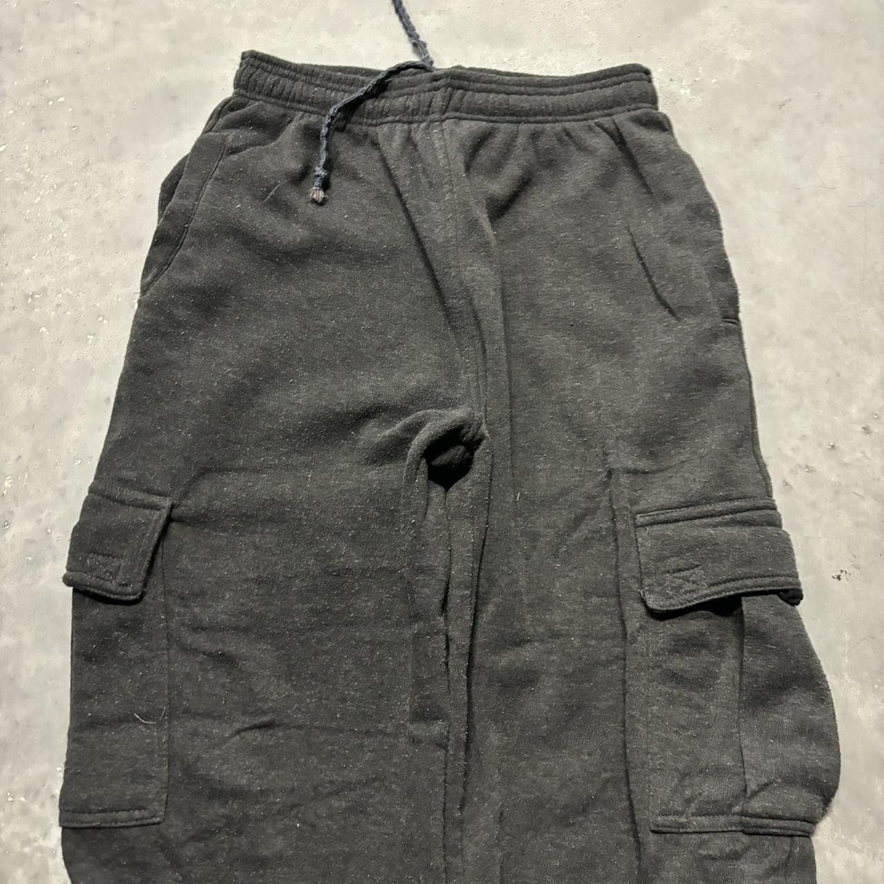 Japanese Brand × Vintage Crazy Vintage Y2K/2000s Dark Grey Skater Cargo Sweatpants! Size US 30 / EU 46 - 4 Thumbnail