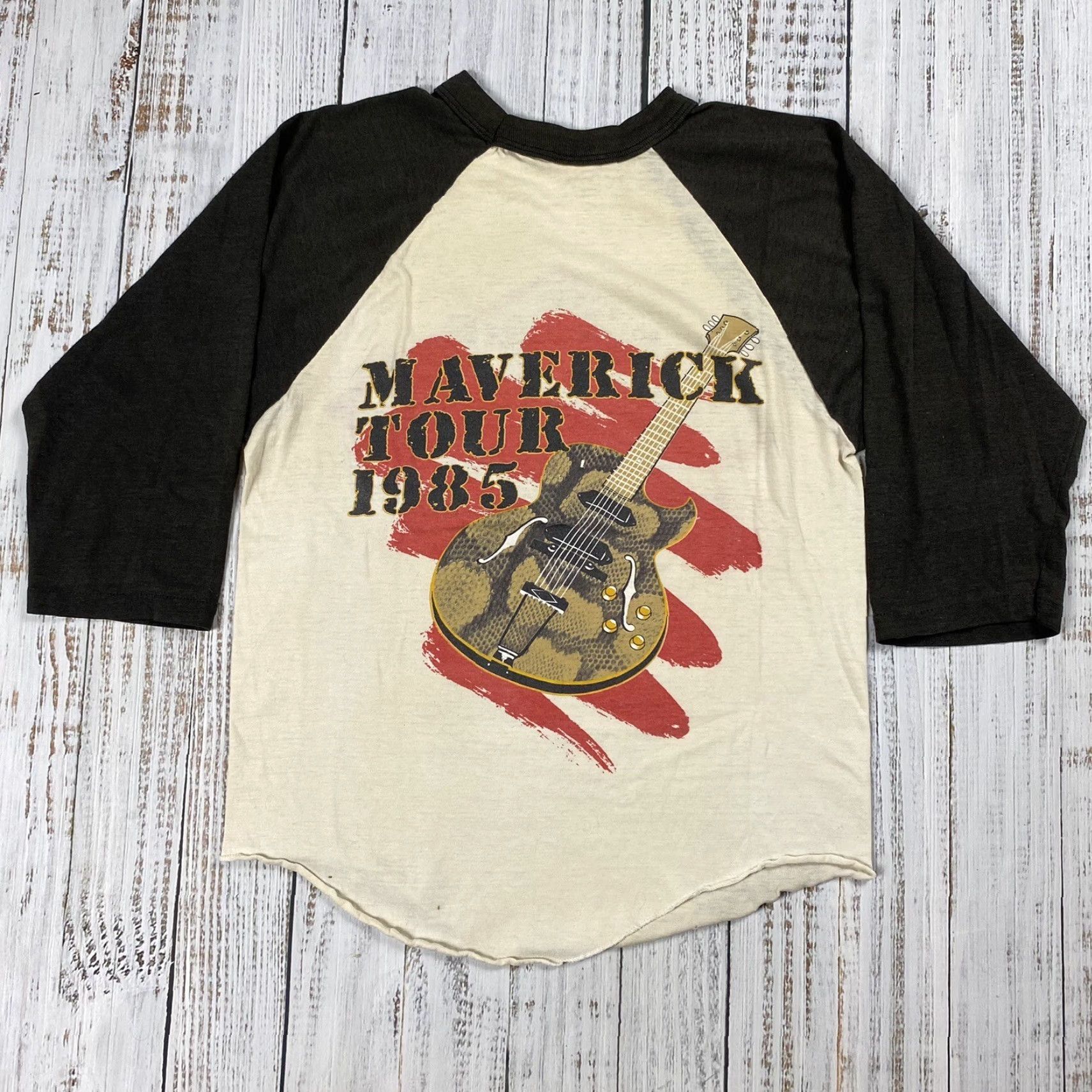 George VINTAGE 1985 GEORGE THOROGOOD RAGLAN TEE MENS WHITE 3/4 SLEEVE MUSIC 80s Size US M / EU 48-50 / 2 - 6 Thumbnail