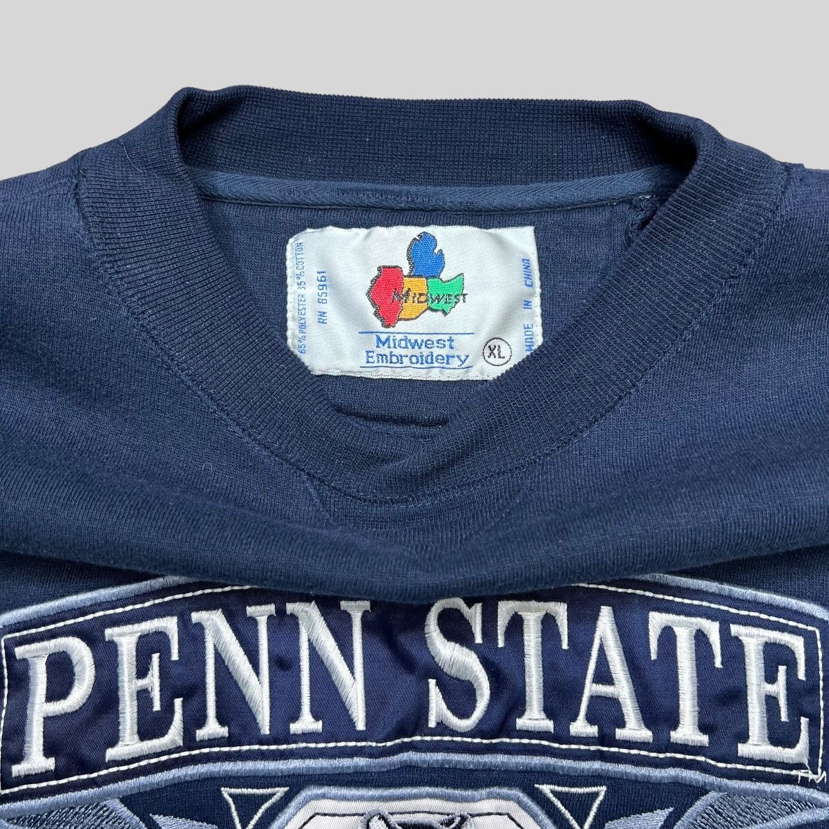 NCAA × Vintage Vtg 90s NCAA Penn State Nittany Lions Embroidered Sweatshirt Size US XL / EU 56 / 4 - 2 Thumbnail