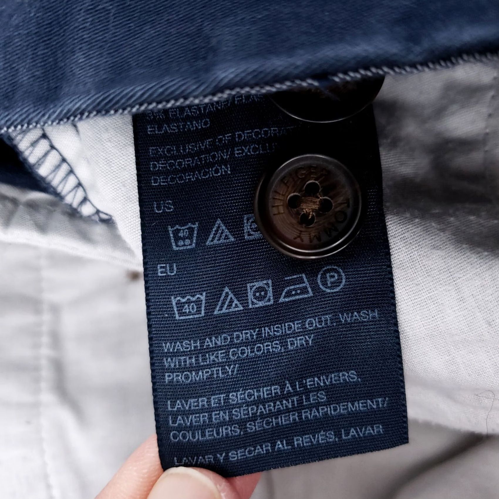 Tommy Hilfiger Tommy Hilfiger Pants Mens 36x30 Blue Chino Mid-Rise Straight Tailored Fit Casual Size US 36 / EU 52 - 4 Thumbnail
