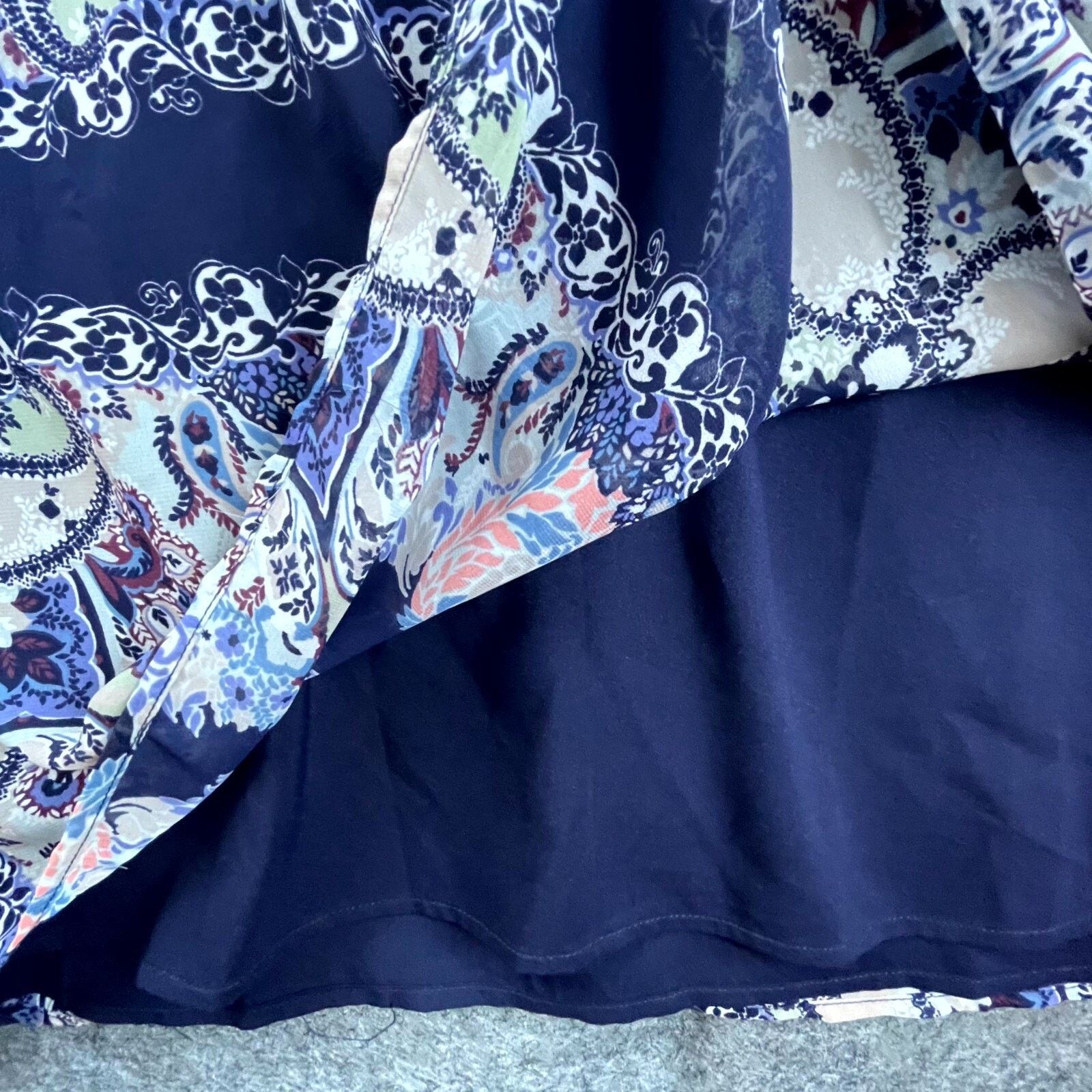 Vince Camuto Vince Camuto Dress 22W Blue Tassel Bell Sleeve Sheer Classy Size 3XL / US 20-22 - 6 Thumbnail