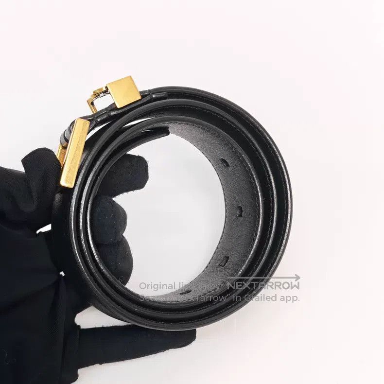 Saint Laurent Paris Saint Laurent Paris Black Gold Buckle Belt i Size ONE SIZE - 7 Thumbnail