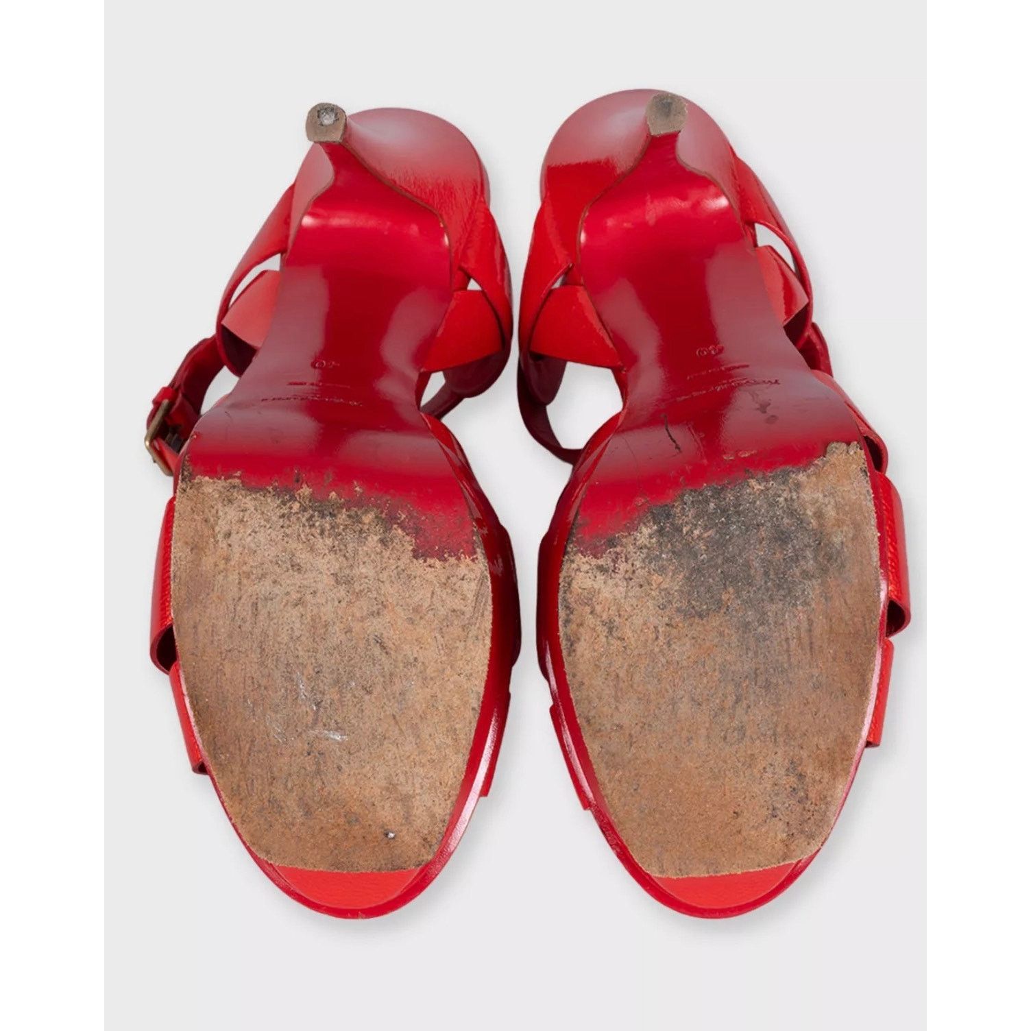 Saint Laurent Paris Saint Laurent Red Leather Tribute Sandals - Size 40 Size US 9 / IT 39 - 5 Thumbnail