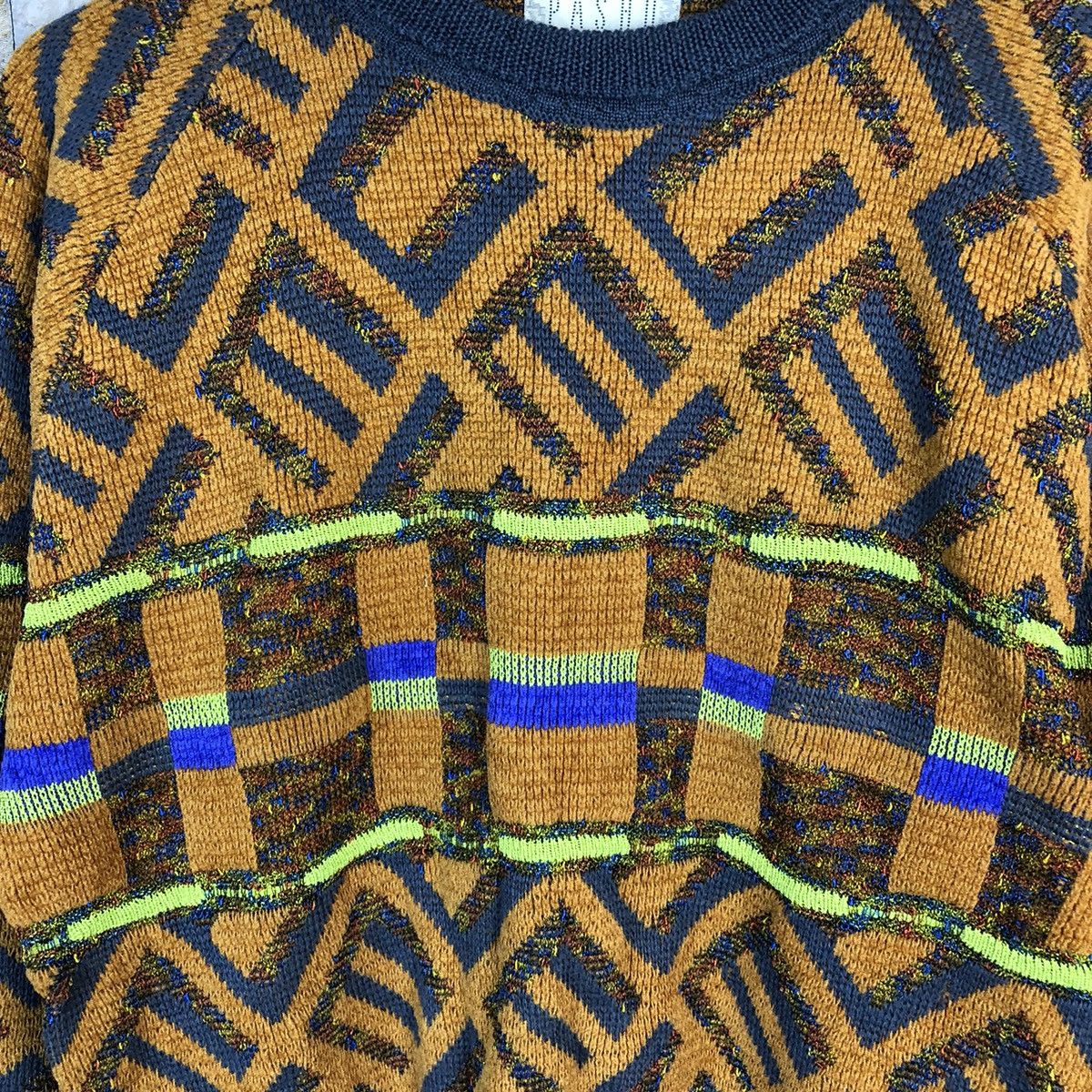 Vintage Pashu Brown art vintage Knitwear sweatshirt #A418 Size US L / EU 52-54 / 3 - 9 Thumbnail
