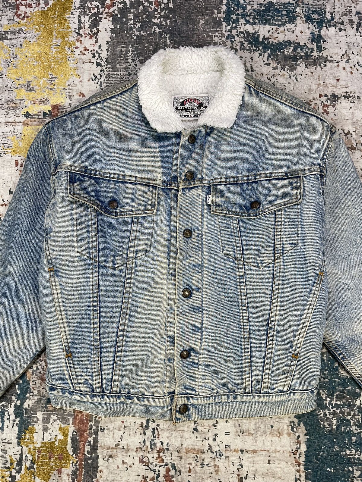 Levi's Vtg Levis Sherpa Lining Denim Trucker Jackets Size US L / EU 52-54 / 3 - 2 Thumbnail