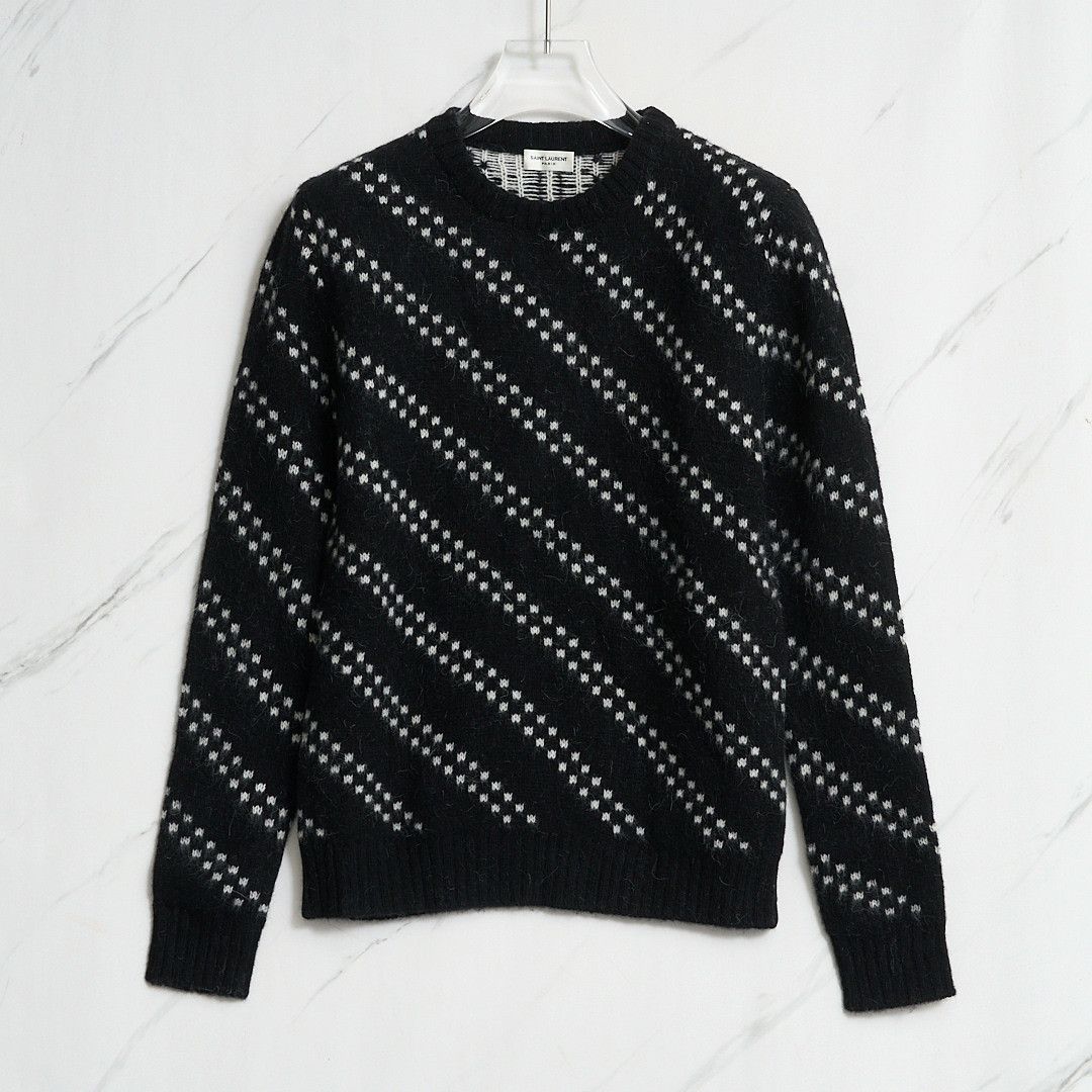 Saint Laurent Paris Saint Laurent Men's Zigzag Pattern Sweater Size US M / EU 48-50 / 2 - 1 Thumbnail