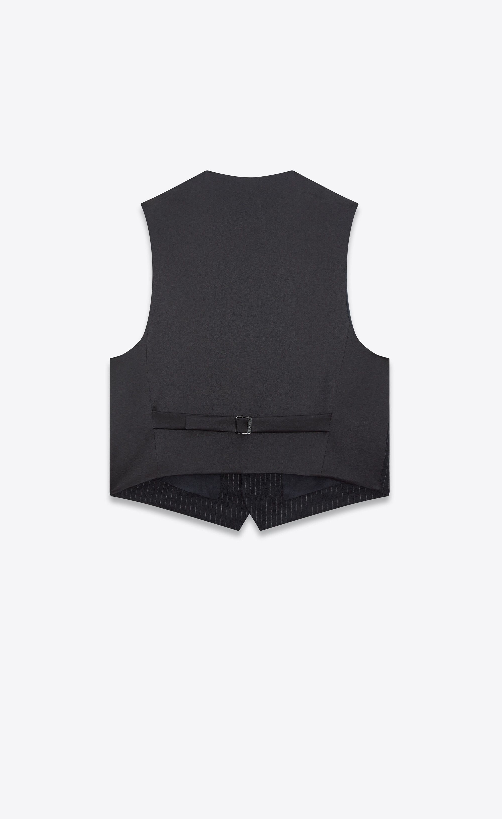Saint Laurent Paris o1s1wg110125 Vest in Striped Wool Flannel in Black Size US L / EU 52-54 / 3 - 2 Thumbnail