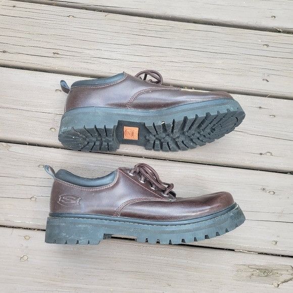 SKECHERS Vintage 90s y2k Skechers Bratz Brown Leather Chunky Heel Oxf Size US 9.5 / EU 42-43 - 2 Thumbnail