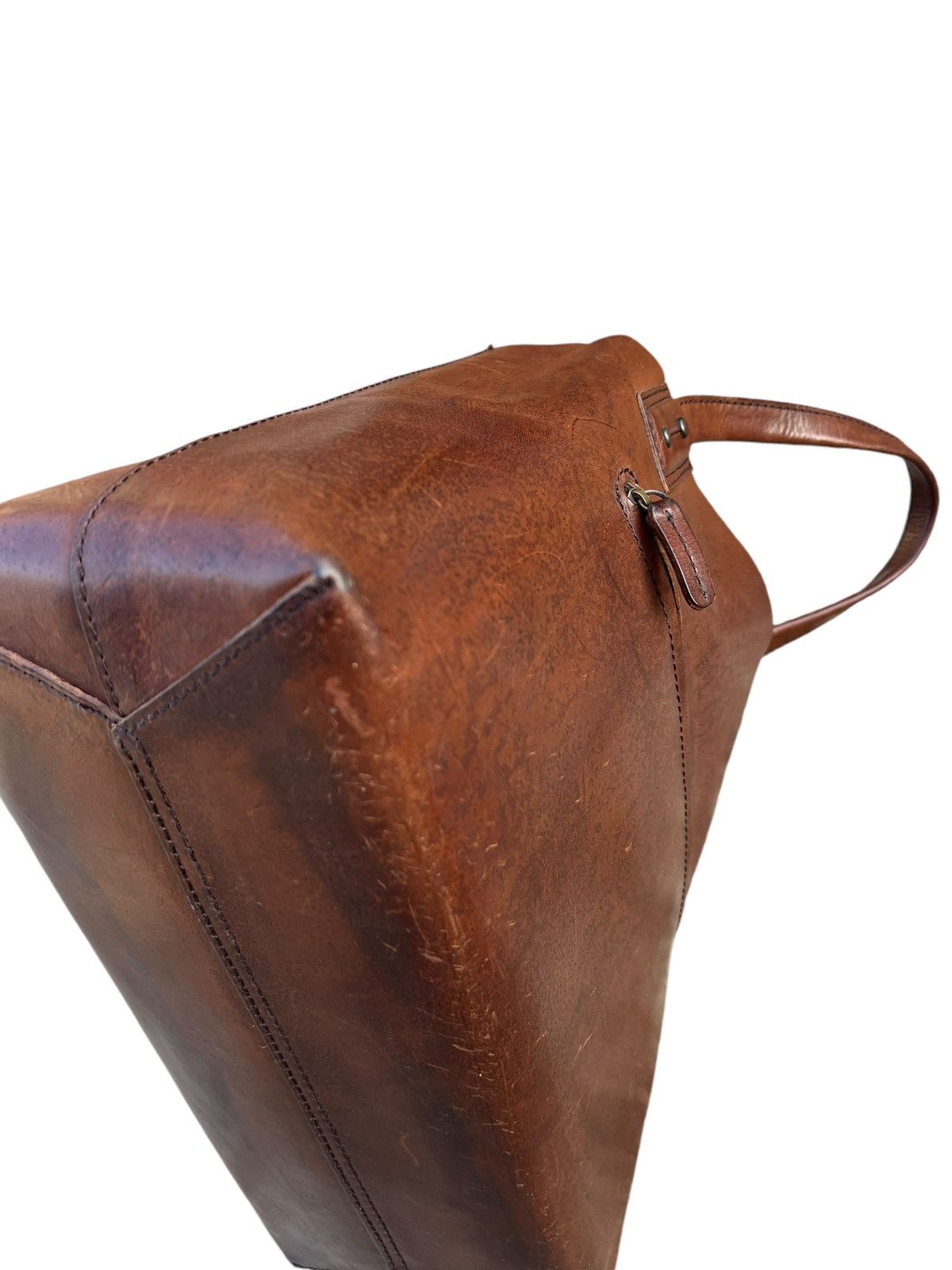 Japanese Brand × Leather Vintage DAKOTA Japan Patina Solid Leather Tote Bag Size ONE SIZE - 14 Thumbnail