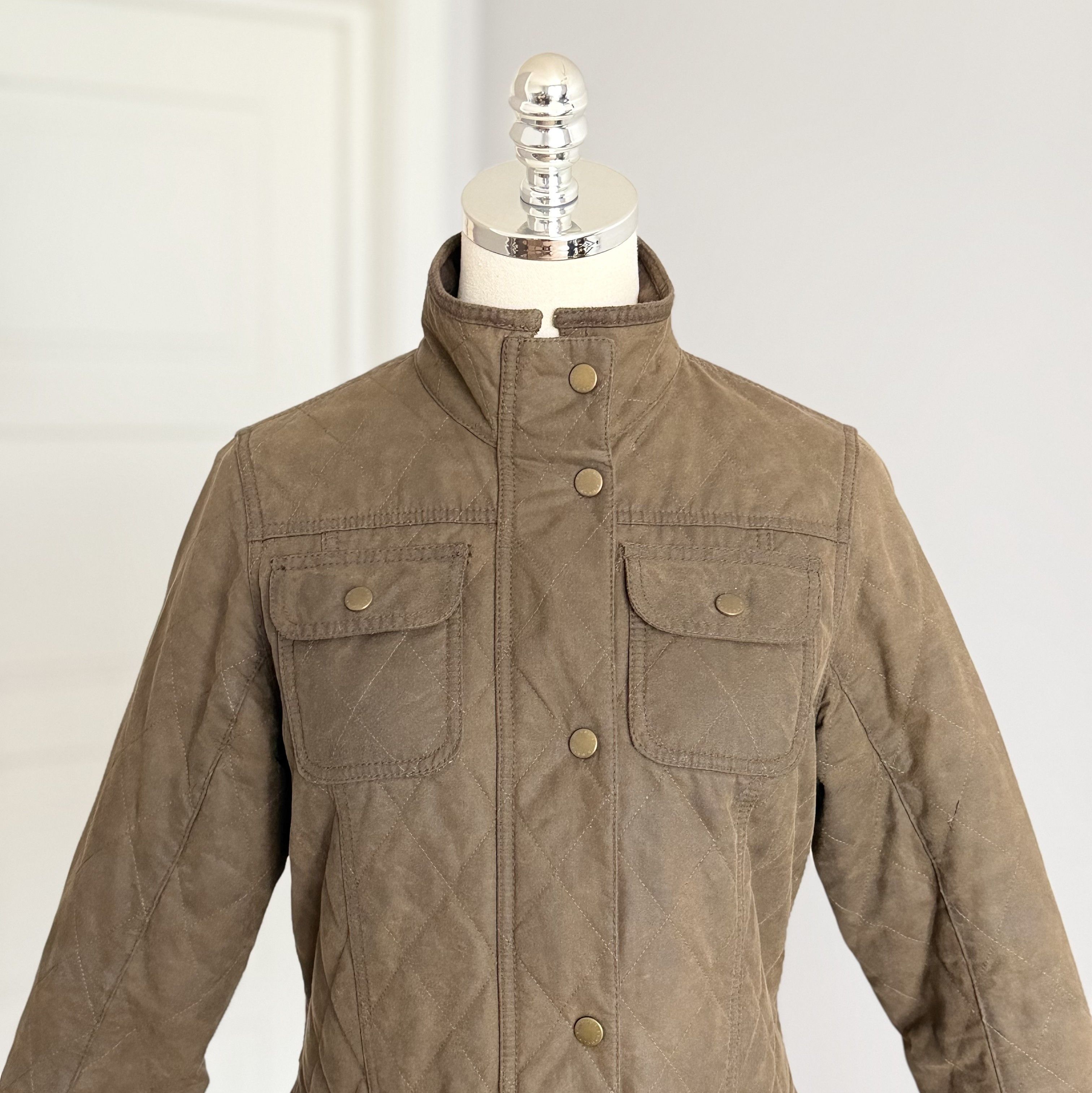 Barbour BARBOUR Quilted Utility Wax Womens Jacket Olive Waxed Cotton Size M / US 6-8 / IT 42-44 - 3 Thumbnail