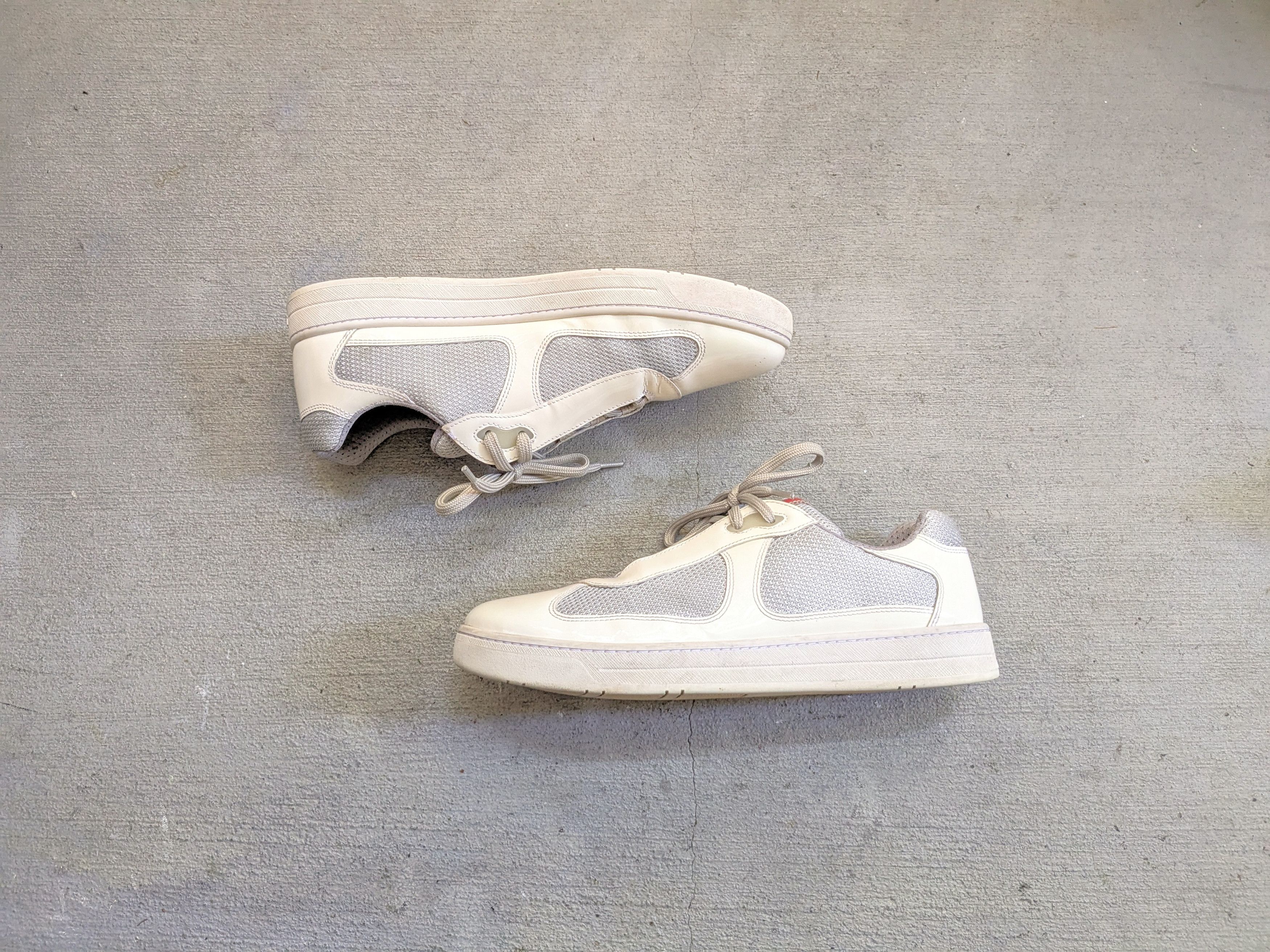 Prada Prada America's Cup White Patent Leather 8 Low Silver Red Size US 8 / EU 41 - 1 Thumbnail