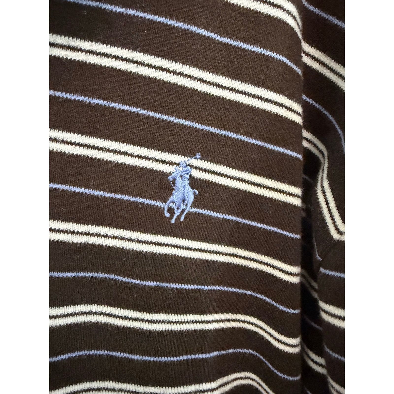 Ralph Lauren Polo Ralph Lauren Size XXL Brown Blue Striped Mens Polo Size US XXL / EU 58 / 5 - 2 Thumbnail