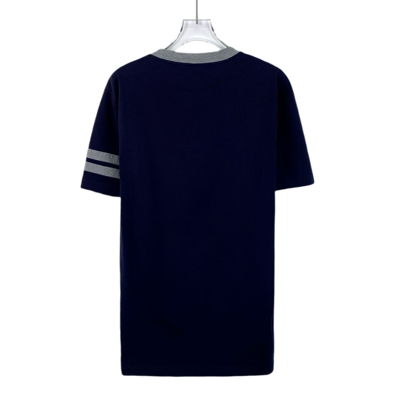 Brunello Cucinelli Brunello Cucinelli Navy Logo Embroidered Cotton Crewneck T-S Size US S / EU 44-46 / 1 - 7 Thumbnail
