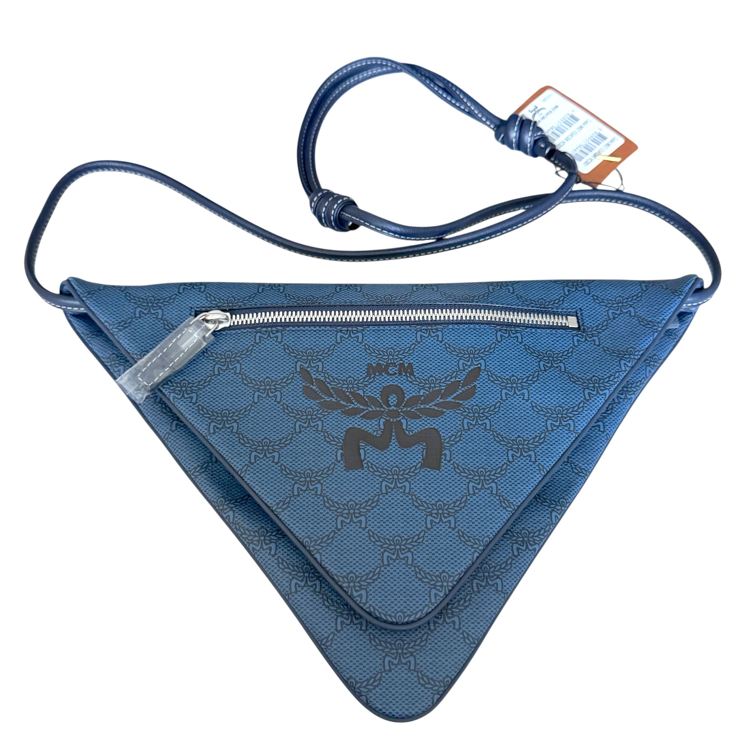 MCM MCM Blue Canvas and leather Triangle Shoulder Bag Size ONE SIZE - 1 Thumbnail