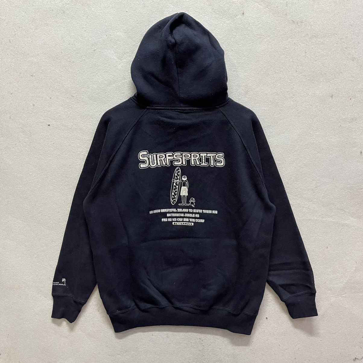 Vintage Surf Sprits Graphic Hoodie Black Surf Style Pullover Size US L / EU 52-54 / 3 - 1 Thumbnail