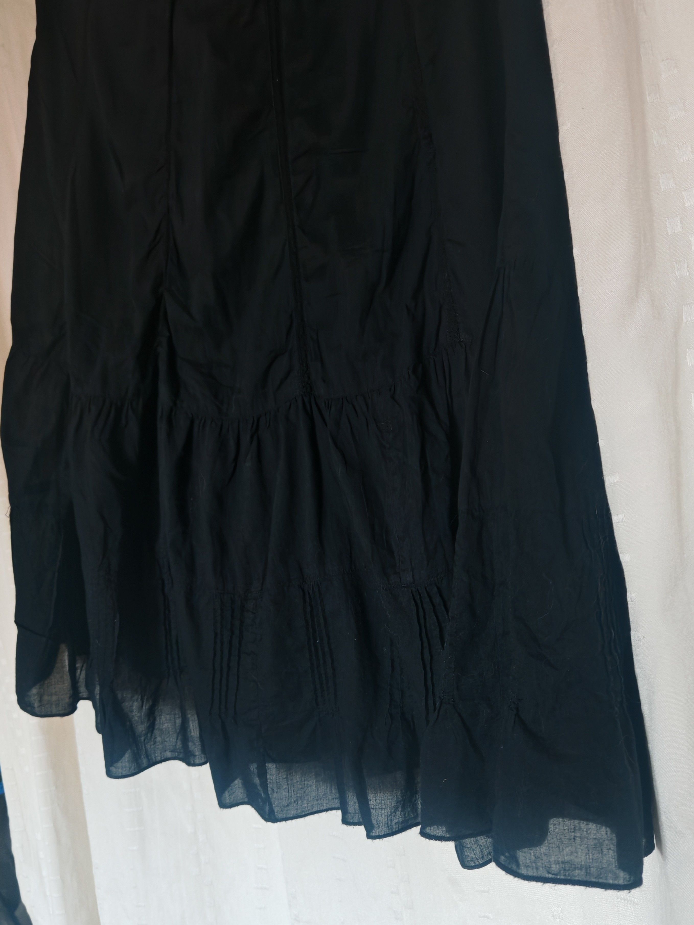 Other VTG Monsoon Black Ruffle Maxi Skirt Y2K 00s Witch Gothic Size 28" / US 6 / IT 42 - 2 Thumbnail