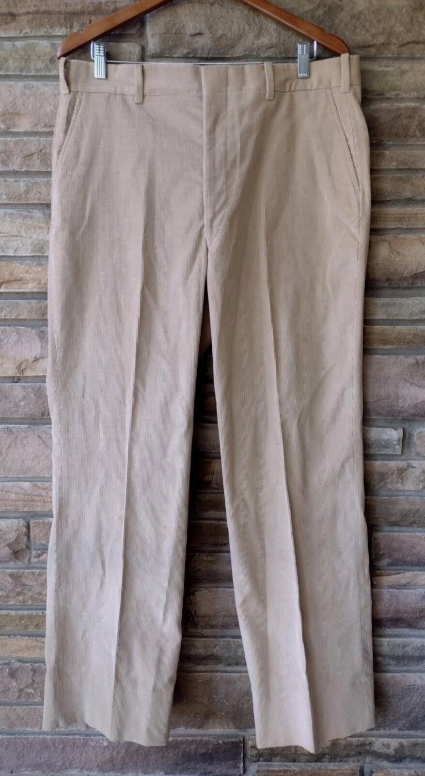 Handmade VTG 70s Tan Corduroy Pants Men Talon Hook Handmade Waist USA Size US 36 / EU 52 - 1 Thumbnail