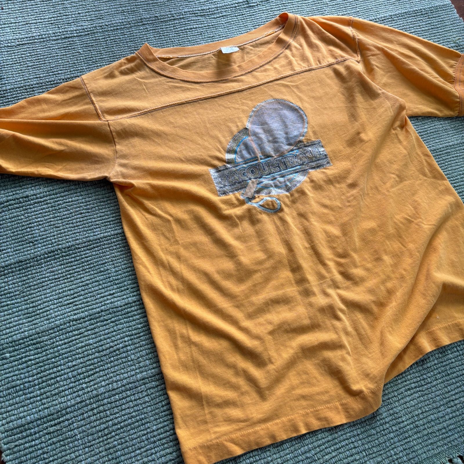 Vintage Vintage 1970s Yellow Racquetball Tee Shirt Sz M/L Size US M / EU 48-50 / 2 - 5 Thumbnail