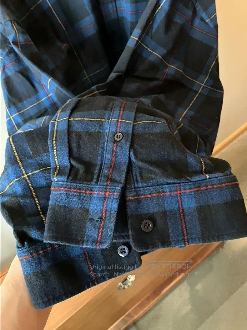 Balenciaga Balenciaga Blue plaid pocket logo embroidered long-sleeve Size US S / EU 44-46 / 1 - 5 Thumbnail