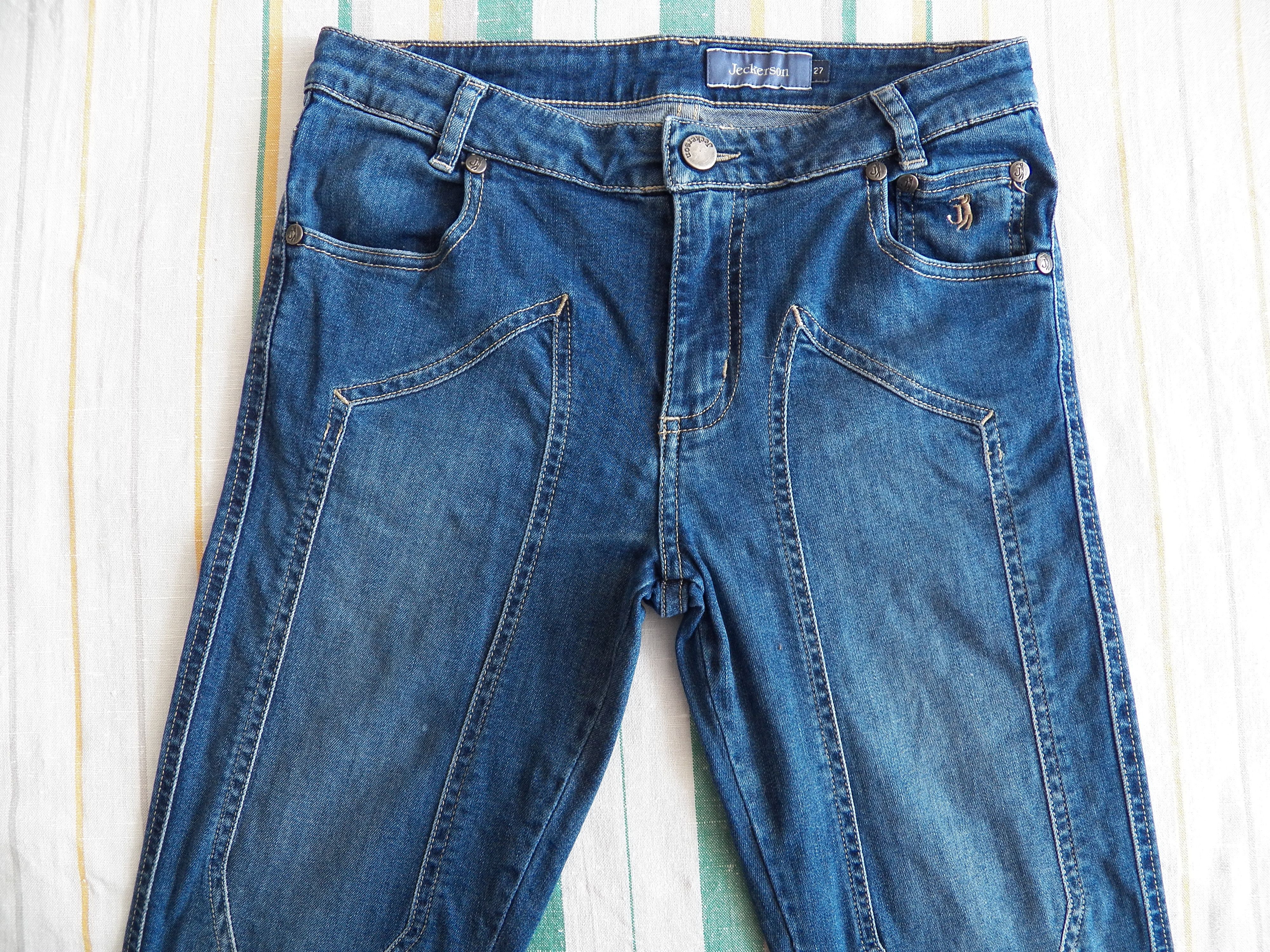 Jeckerson Jeckerson Jeans W27 L29 Panelled Cotton Slim Stretch Skinny Size 27" / US 4 / IT 40 - 2 Thumbnail