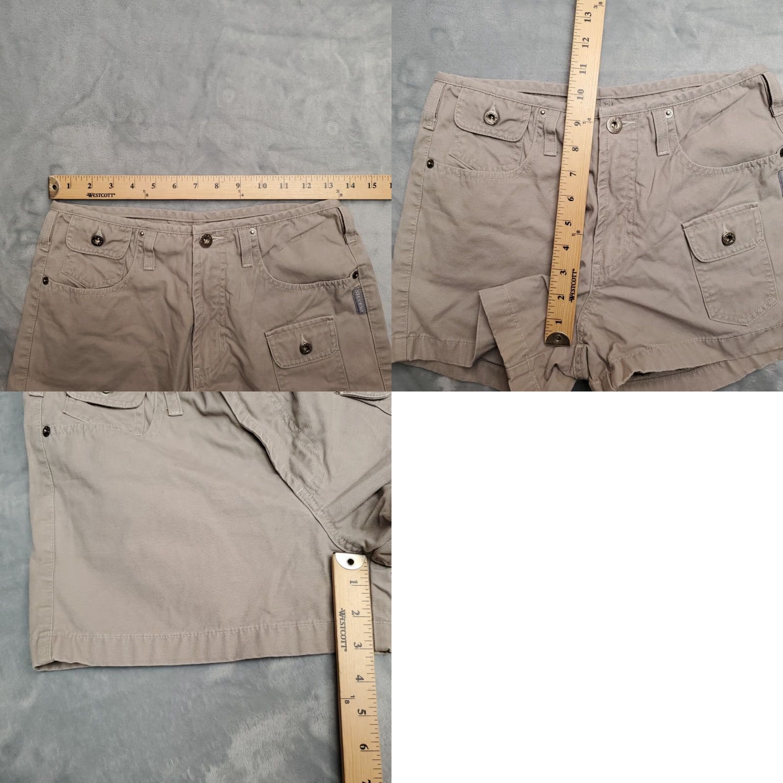 Silver Jeans Co. Silver Jeans Shorts Womens 29 Cargo Pocket 100% Cotton Canvas Beige Exterior Casual Outdoor Jeans Shorts Womens 29 Mens? Size 29" - 8 Thumbnail