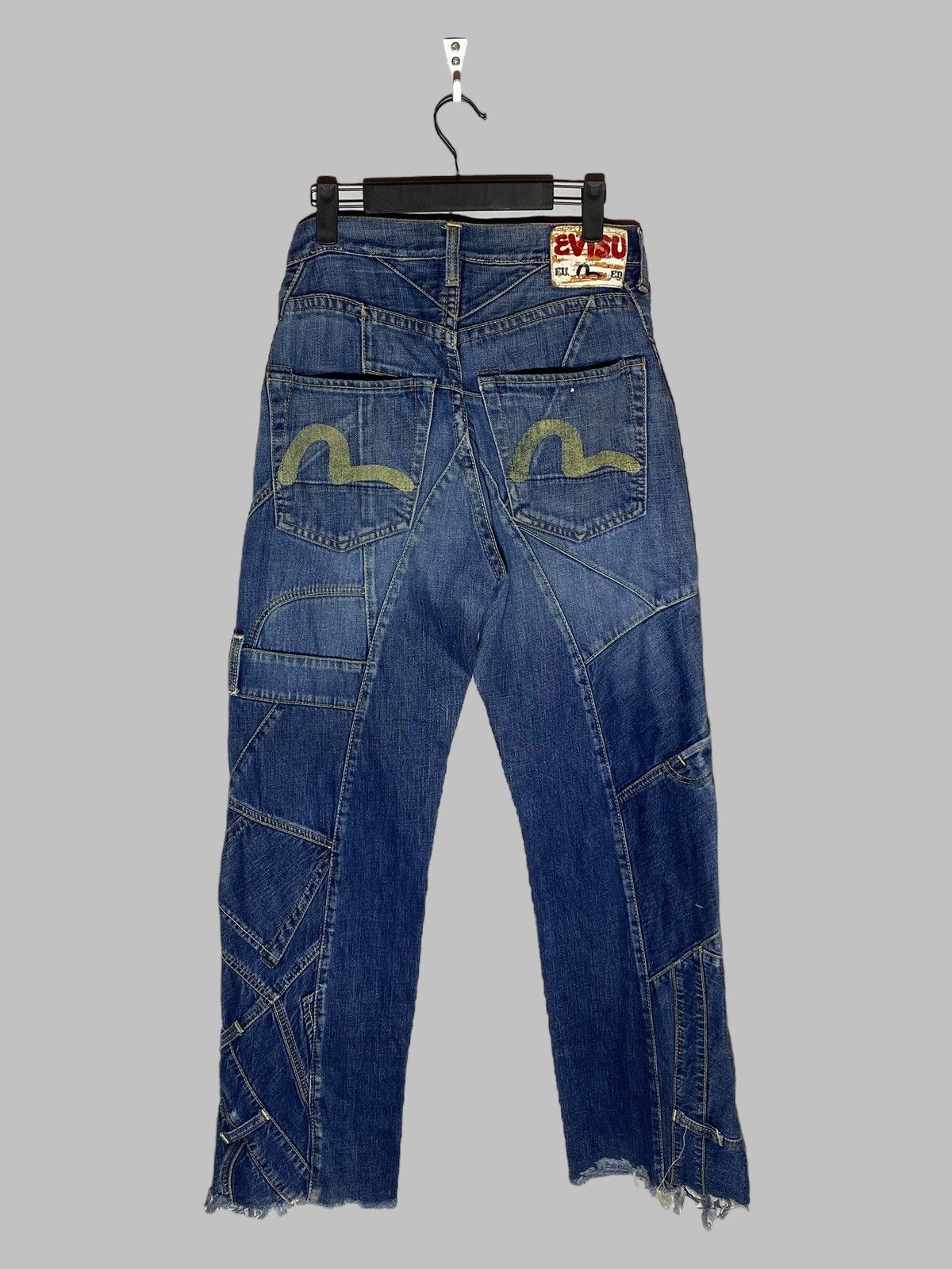 Evisu Vintage Evisu Patchwork Y2k Japanese Blue Washed Denim Jeans Size US 29 - 2 Thumbnail