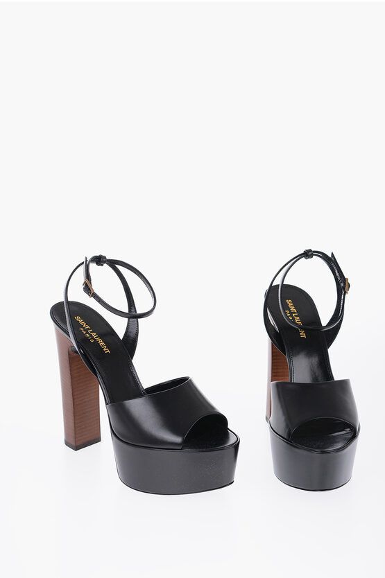 Saint Laurent Paris Leather Sandals with Strap and Platform Sole Size US 8.5 / IT 38.5 - 1 Thumbnail