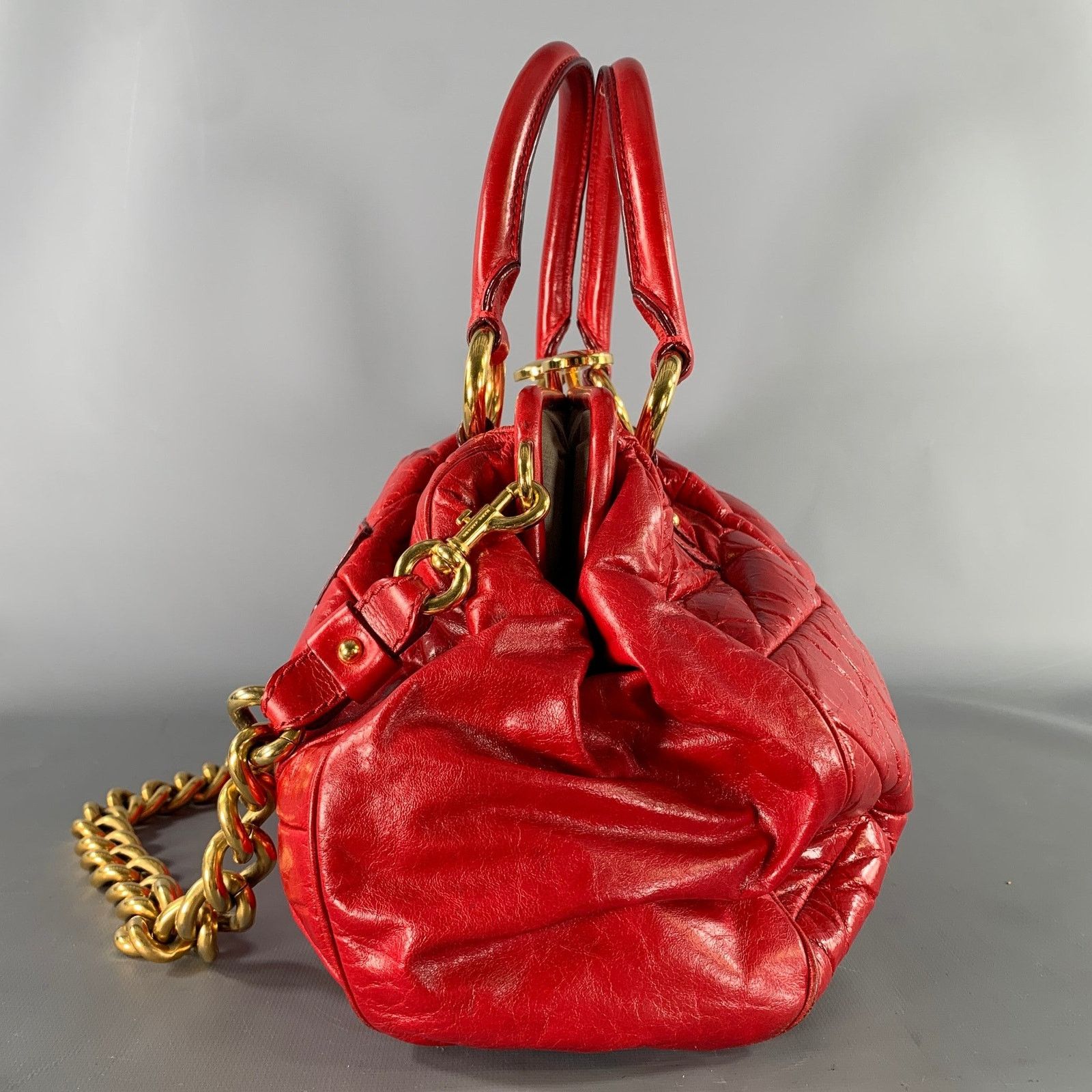 Marc Jacobs MARC JACOBS Red Quilted Calfskin Leather Purse Handbag Size ONE SIZE - 3 Thumbnail
