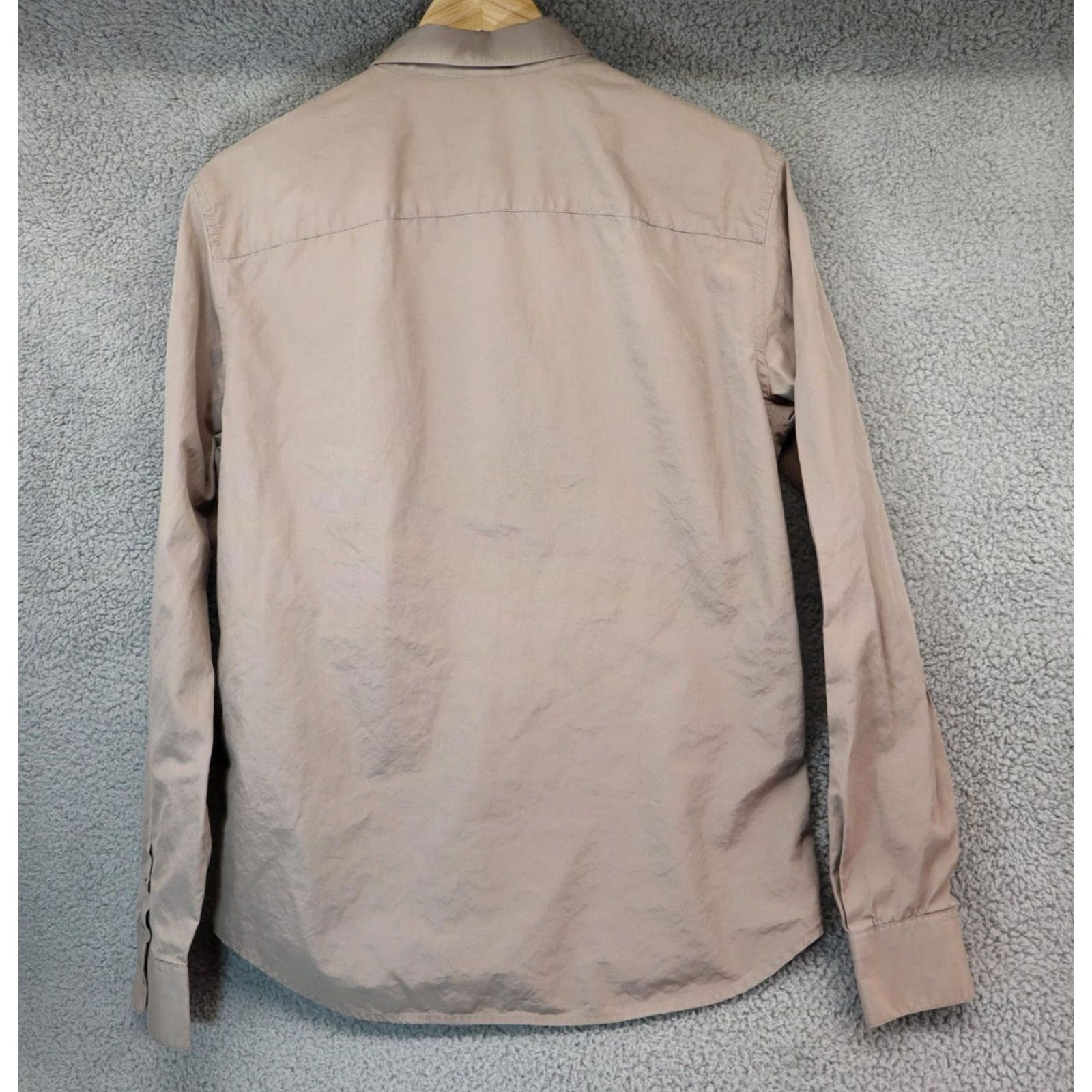 Armani Exchange Armani Exchange AX Shirt Men S Beige Button-Down Collared Long Sleeve Linen Solid Regular Model AX Designer Shirt Size US S / EU 44-46 / 1 - 5 Thumbnail