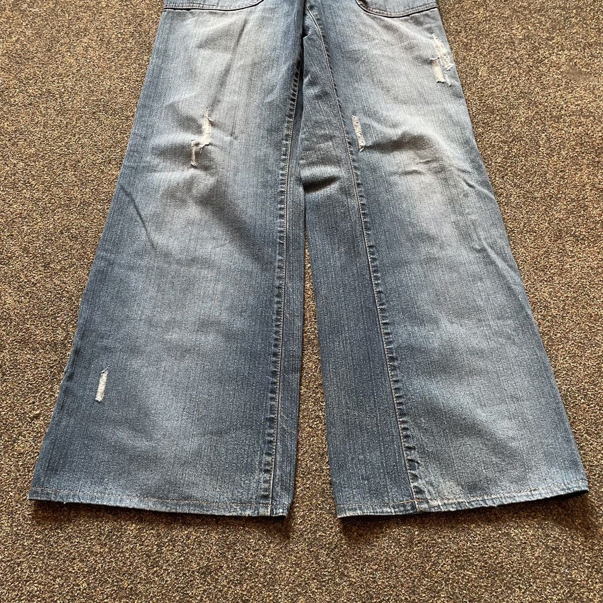 Vintage Vintage Y2K Distressed Flared Jeans Sun Faded Grunge Boxy 34 Size 34" / US 12 / IT 48 - 5 Thumbnail