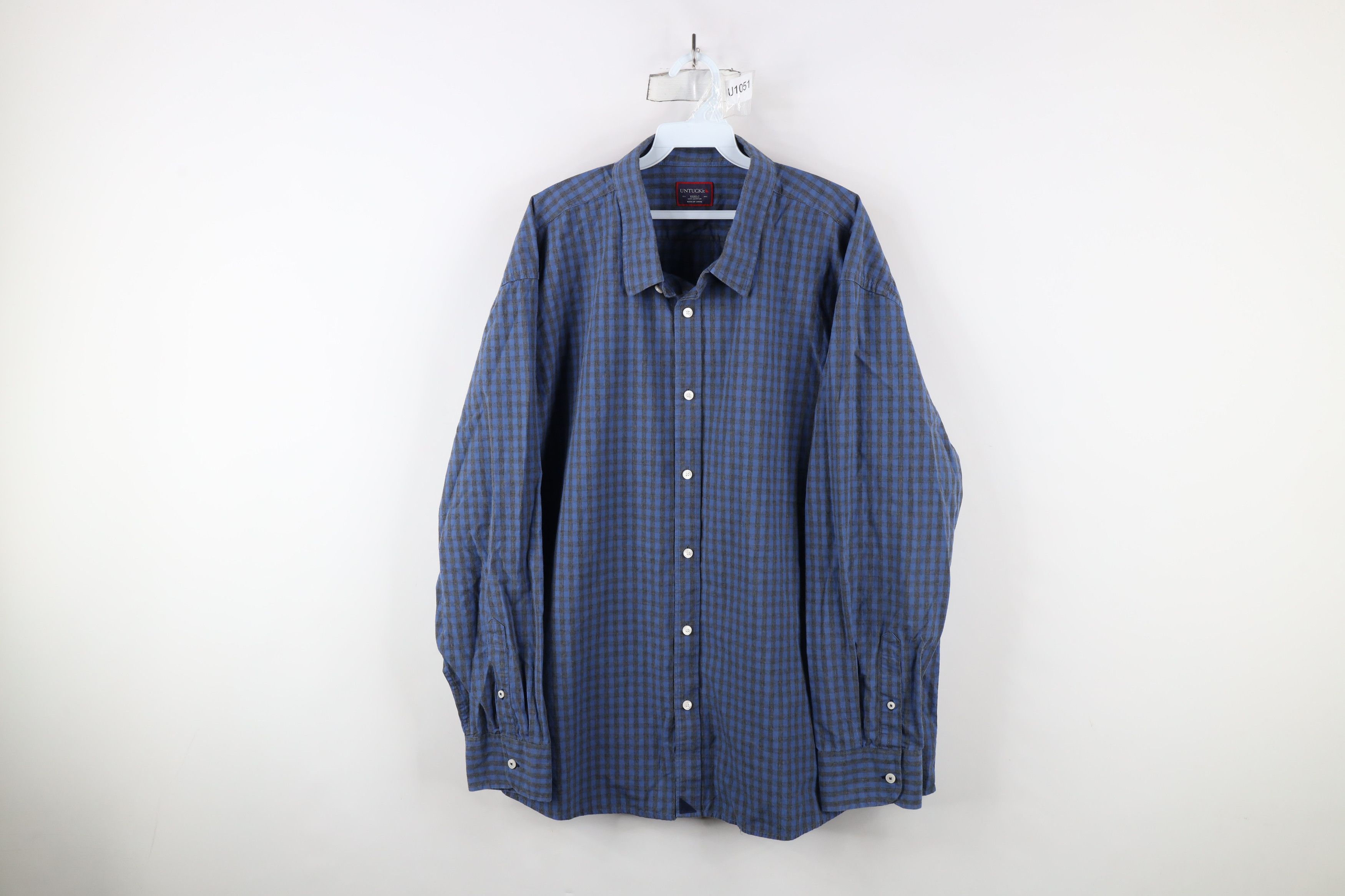 UNTUCKit × Vintage Untuckit Plaid Collared Button Down Shirt Blue Cotton Size US XXL / EU 58 / 5 - 1 Thumbnail