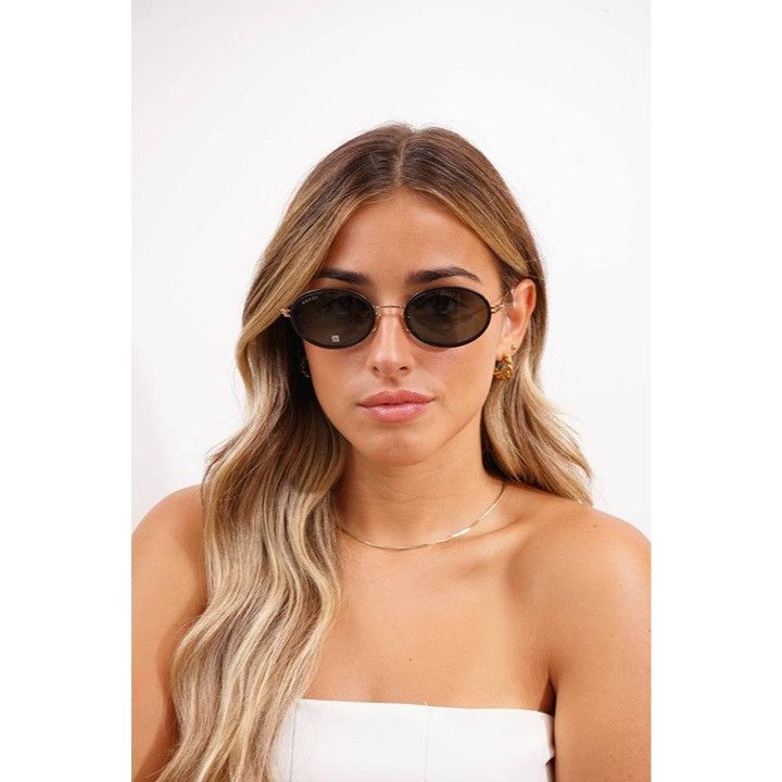 Gucci Gucci GG1980S 001 Sunglasses Transparent Dark Grey/Gold Oval Size ONE SIZE - 3 Thumbnail