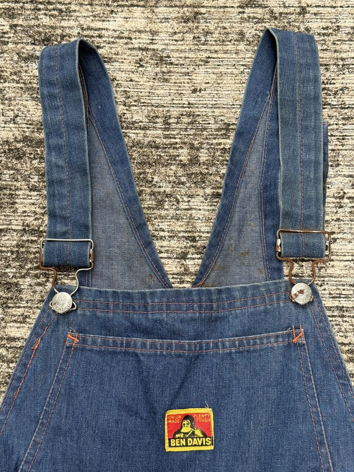 Ben Davis Vintage 1960s–Early 1970s Ben Davis Selvedge Denim Overalls Size US 30 / EU 46 - 7 Thumbnail