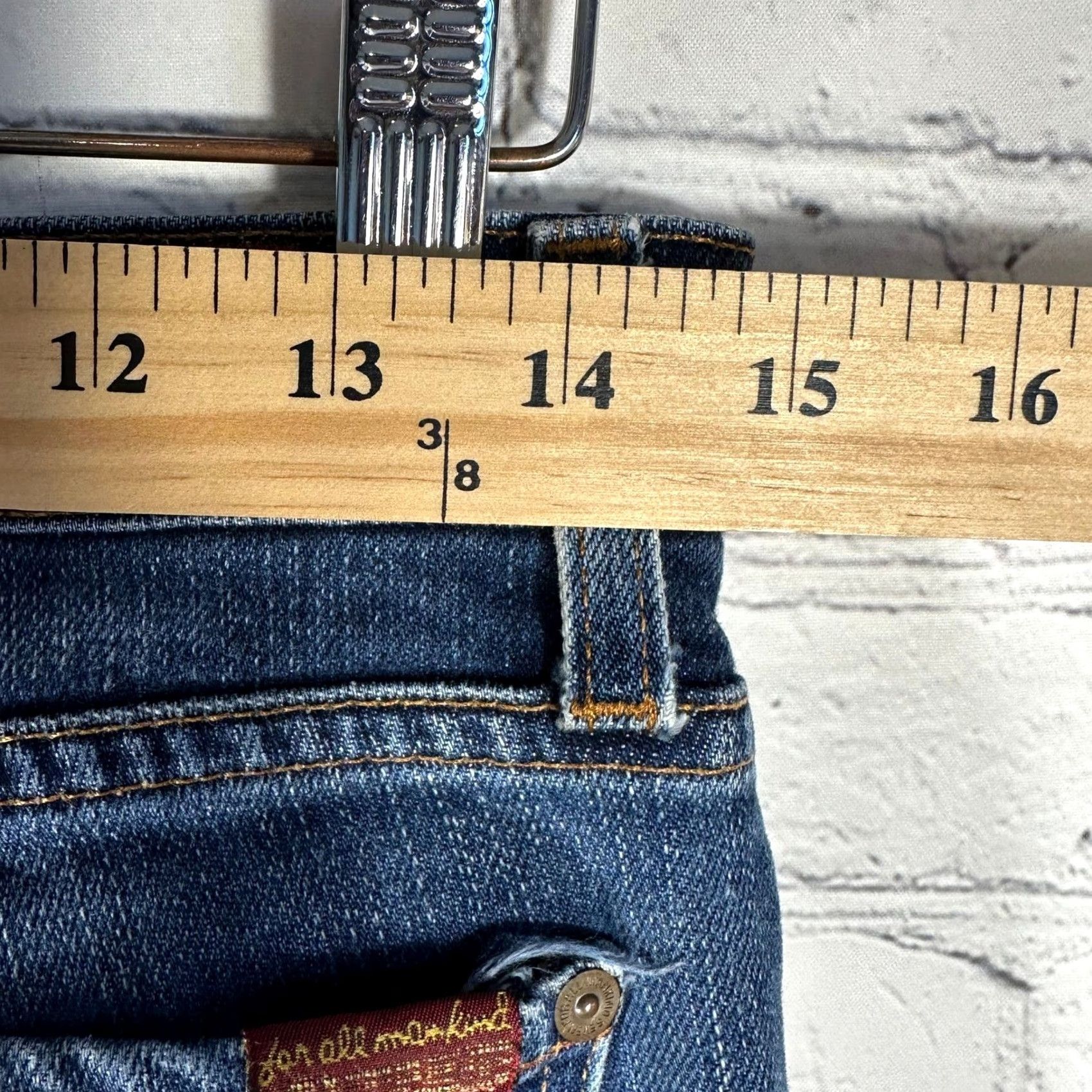7 For All Mankind 7 For All Mankind Dojo Jeans Wide-Leg Flare 29 Medium Wash Denim Womens Regular Inseam 33" Size 29" - 6 Thumbnail