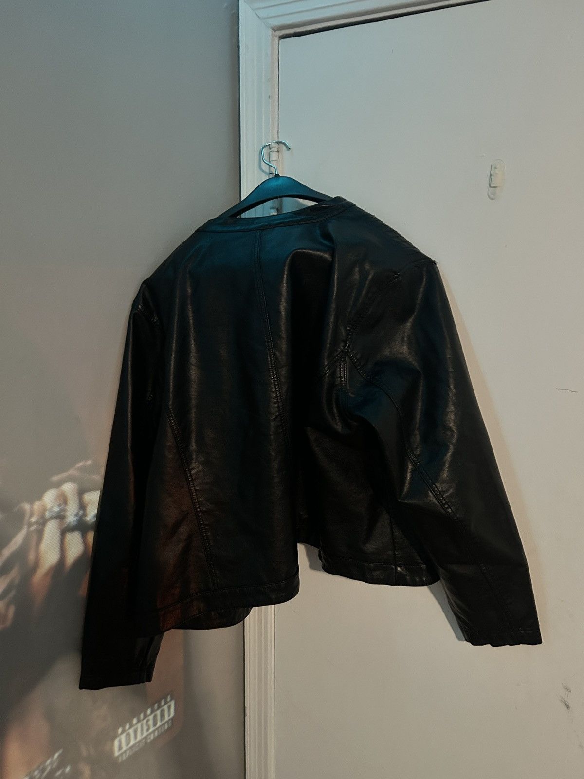 New Look New Look Black Leather Jacket Size 3XL / US 20-22 - 2 Thumbnail