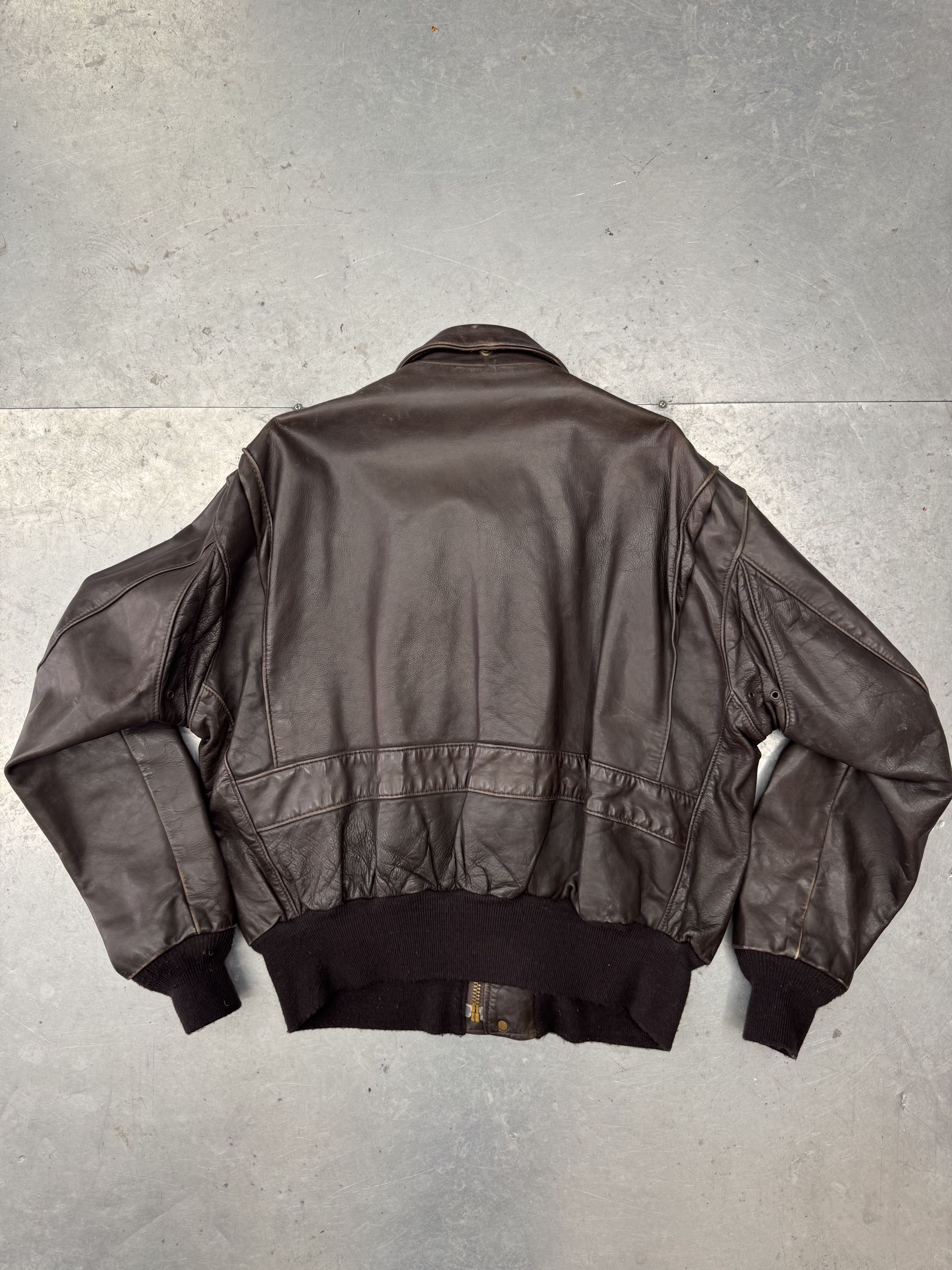 Schott Vintage Leather Bomber Jacket Size US M / EU 48-50 / 2 - 7 Thumbnail
