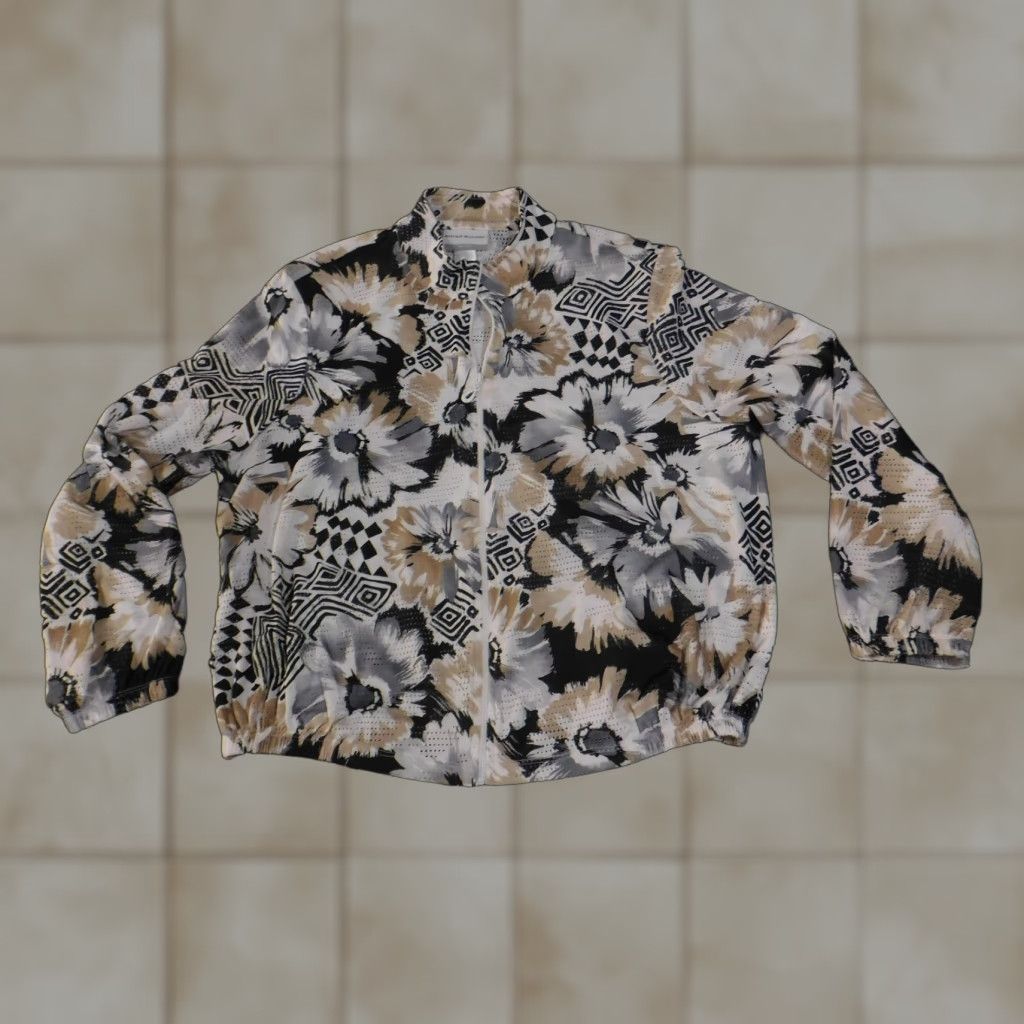 Vintage Alfred Dunner Jacket Womens Petite Medium Floral Zip Up Geometric Pattern Size M / US 6-8 / IT 42-44 - 1 Thumbnail
