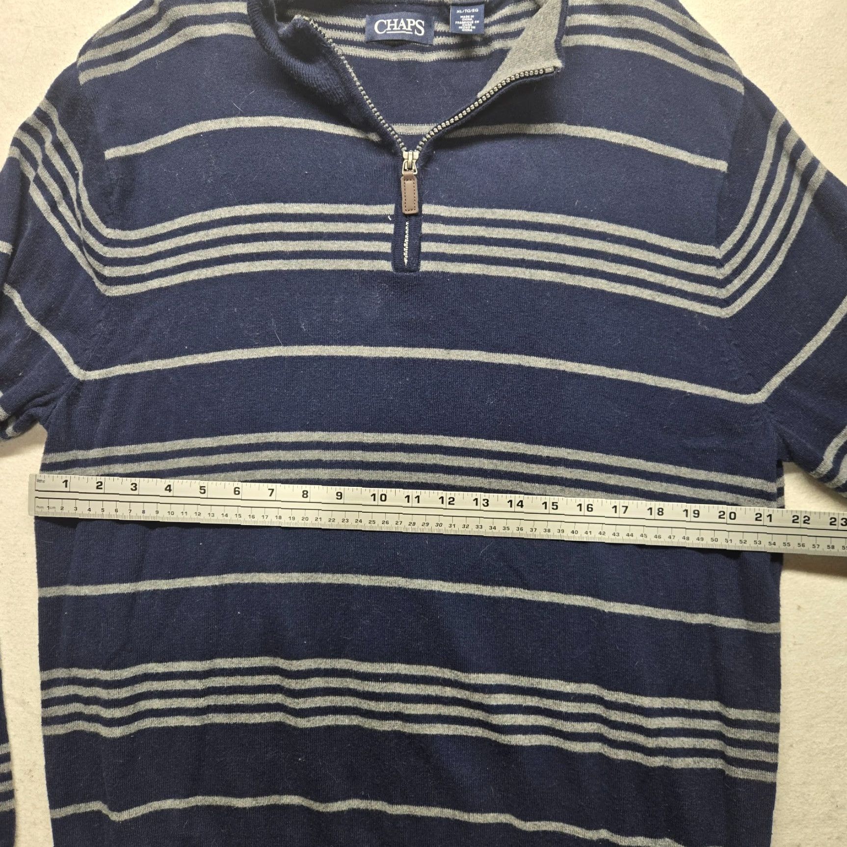 Chaps Chaps Polo 1/4 Zip Blue Gray Long Sleeve Pullover Sweater Adult Mens XL Shirt Size US XL / EU 56 / 4 - 4 Thumbnail