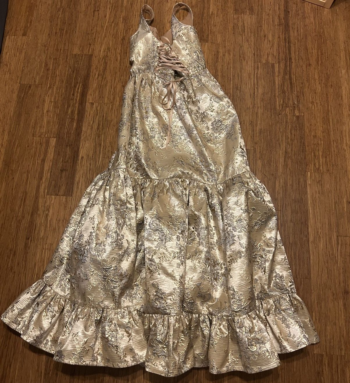 Other Yingtong Gold Maxi Dress Wedding Gown/Bridesmaid Gown Size ONE SIZE - 6 Thumbnail