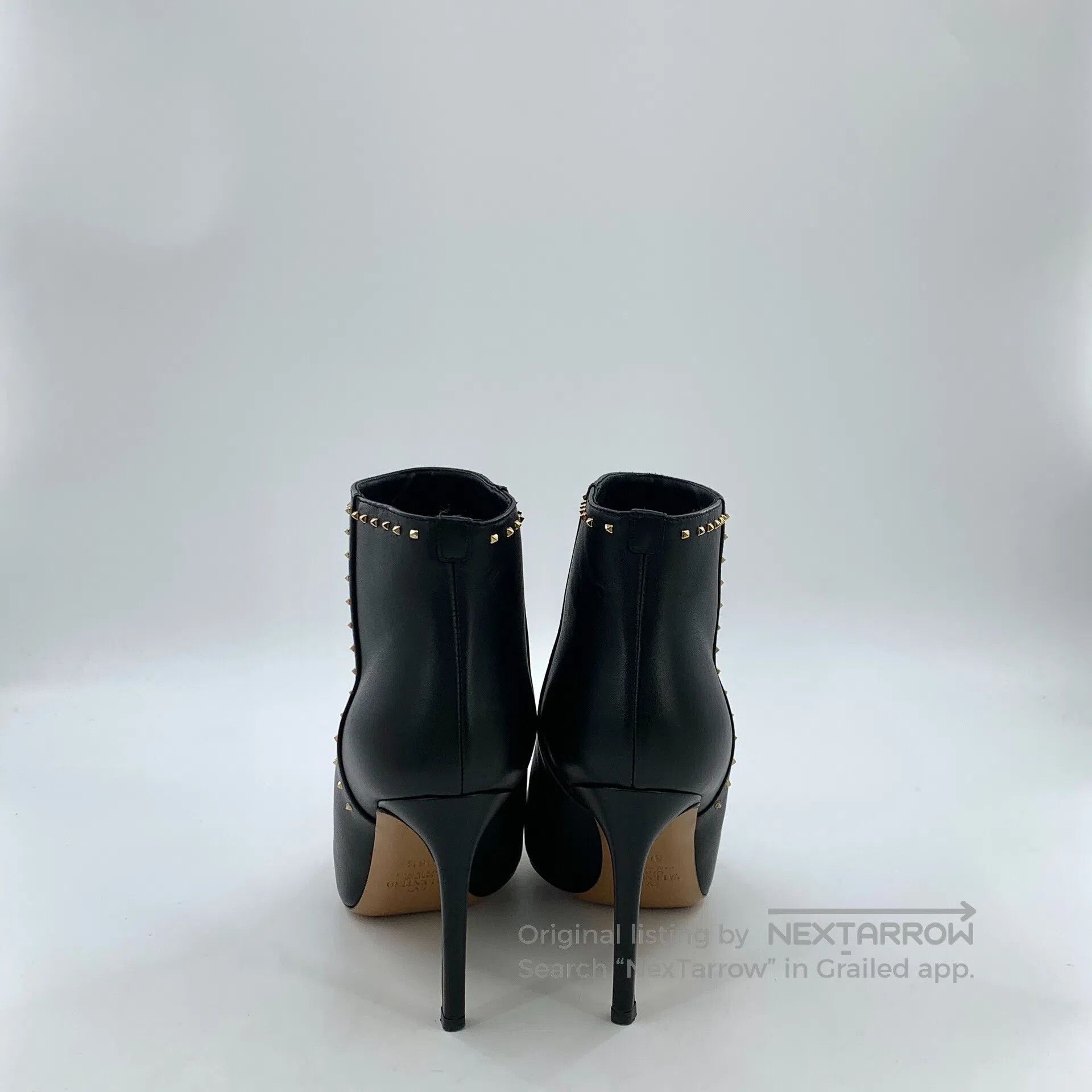 Valentino Valentino Black leather pointed toe rivet decoration fine Size US 6 / IT 36 - 4 Thumbnail