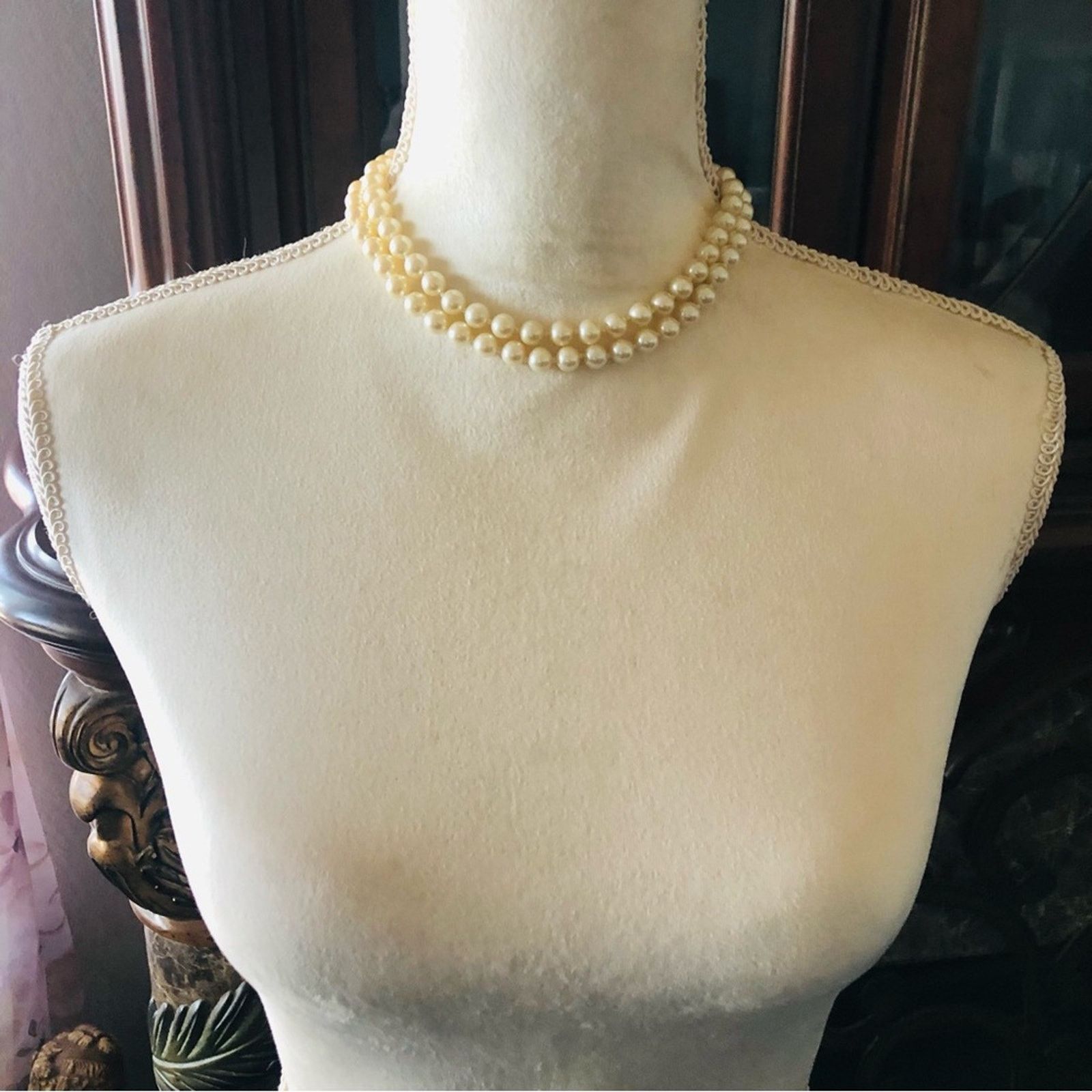 Vintage Vintage double strand classic cream pearl necklace Size ONE SIZE - 4 Thumbnail