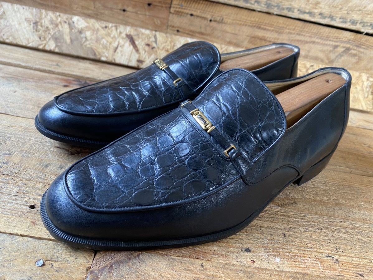 Bally Bally crocodile black leather heeled loafers,slip on sz uk 8 Size US 9 / EU 42 - 3 Thumbnail