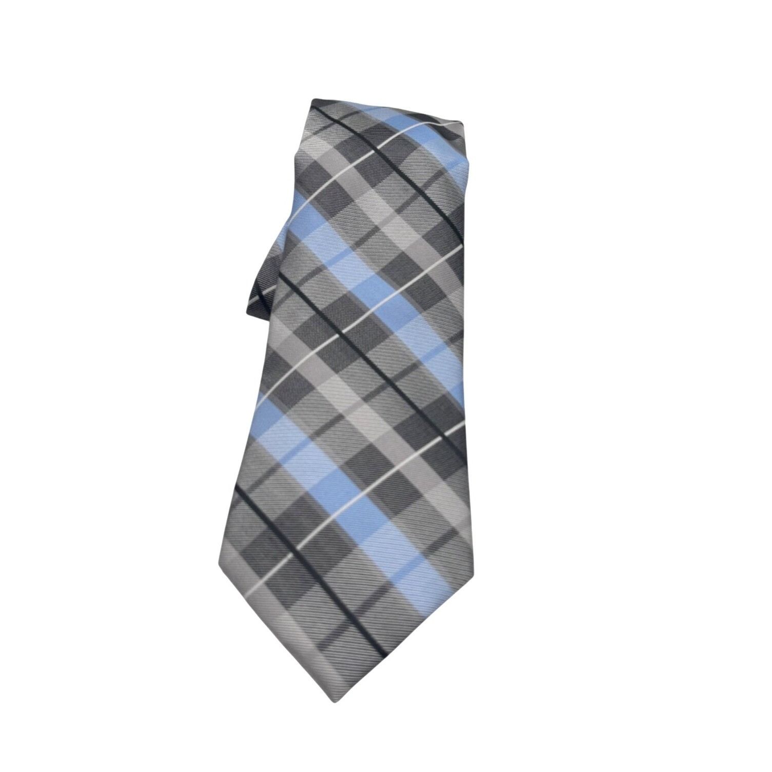 Perry Ellis Perry Ellis Portfolio Plaid Silk Necktie, Black (gray), OS Size ONE SIZE - 2 Thumbnail