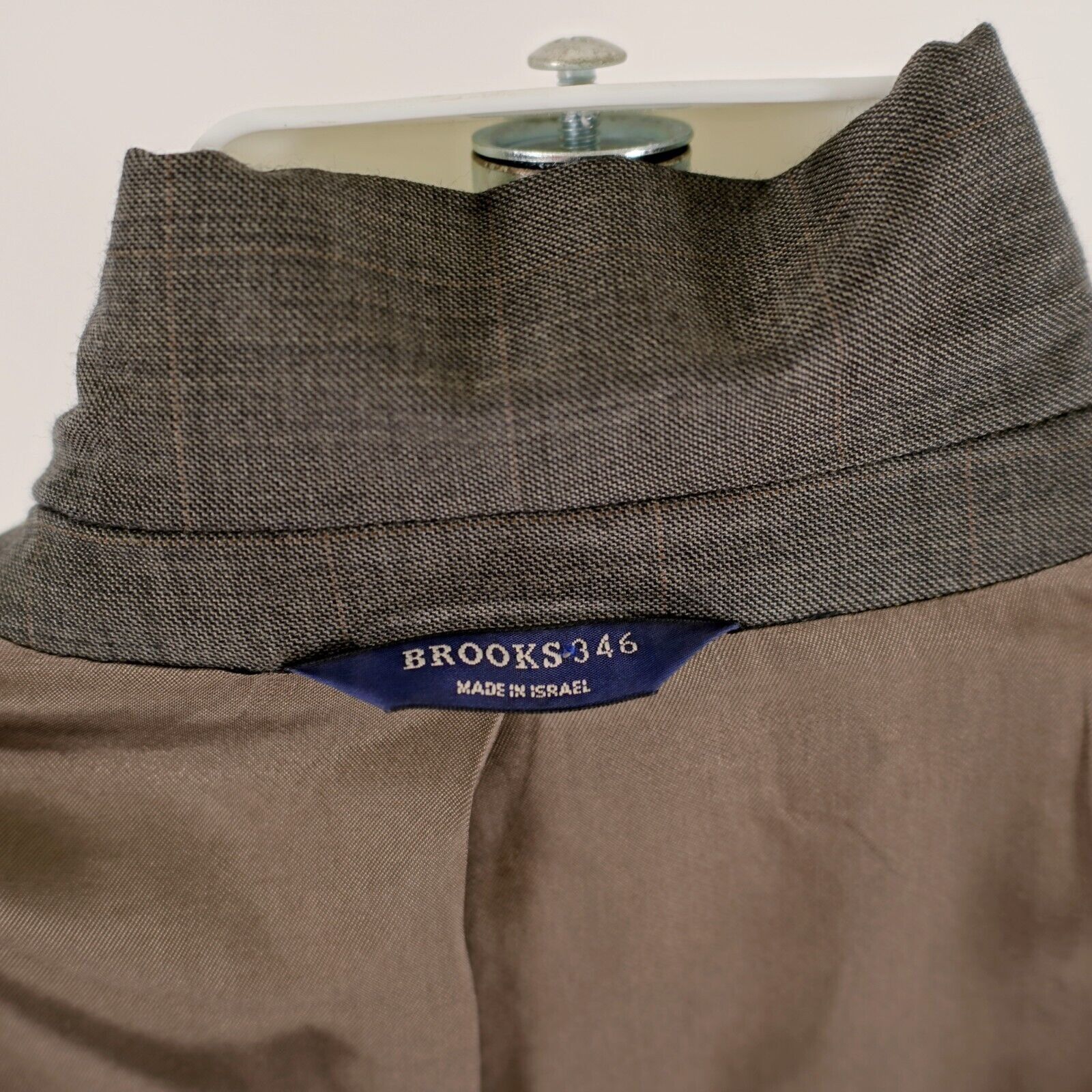 Brooks Brothers Brooks Brothers Gray Wool Sharksking W/ Brown Windowpane 3 B Size 44L - 12 Thumbnail