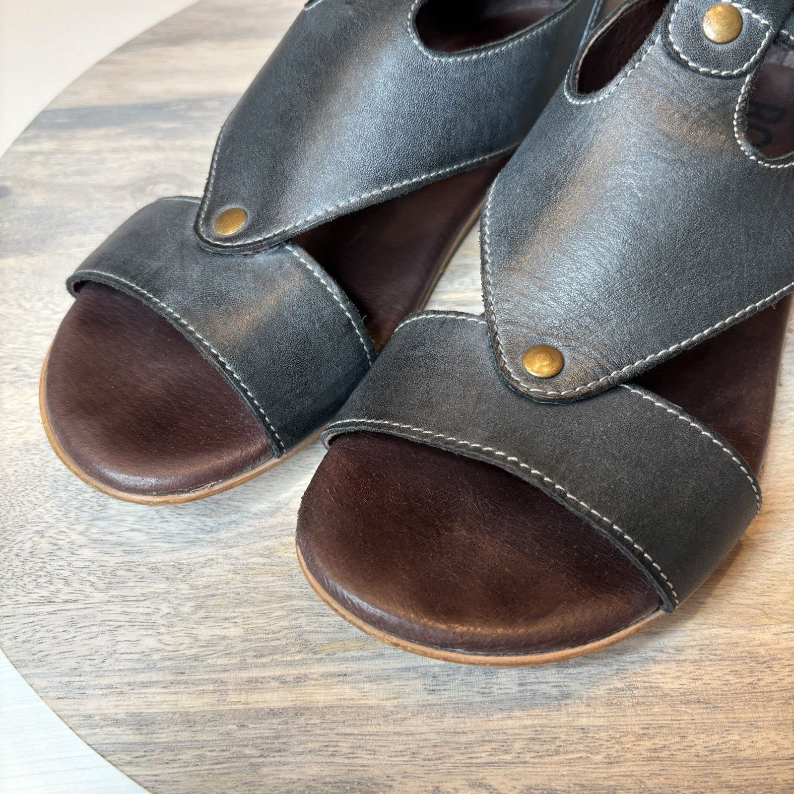 Bed Stu Bed Stu Roan Hali Black Leather Slingback Sandals Size 7.5 Size US 7.5 / IT 37.5 - 8 Thumbnail