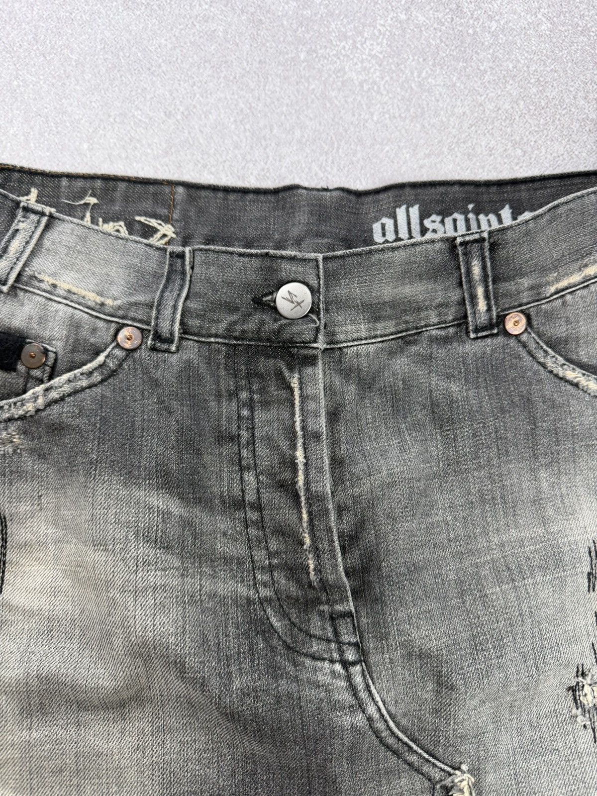 Allsaints Allsaints Distressed Denim Mini Skirts Size M Size 26" / US 2 / IT 38 - 4 Thumbnail