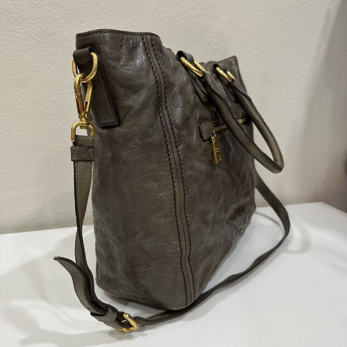 Prada PRADA LUCIDA VITELLO SHINE LETAHER TWO WAY TOTE BAG Size ONE SIZE - 4 Thumbnail