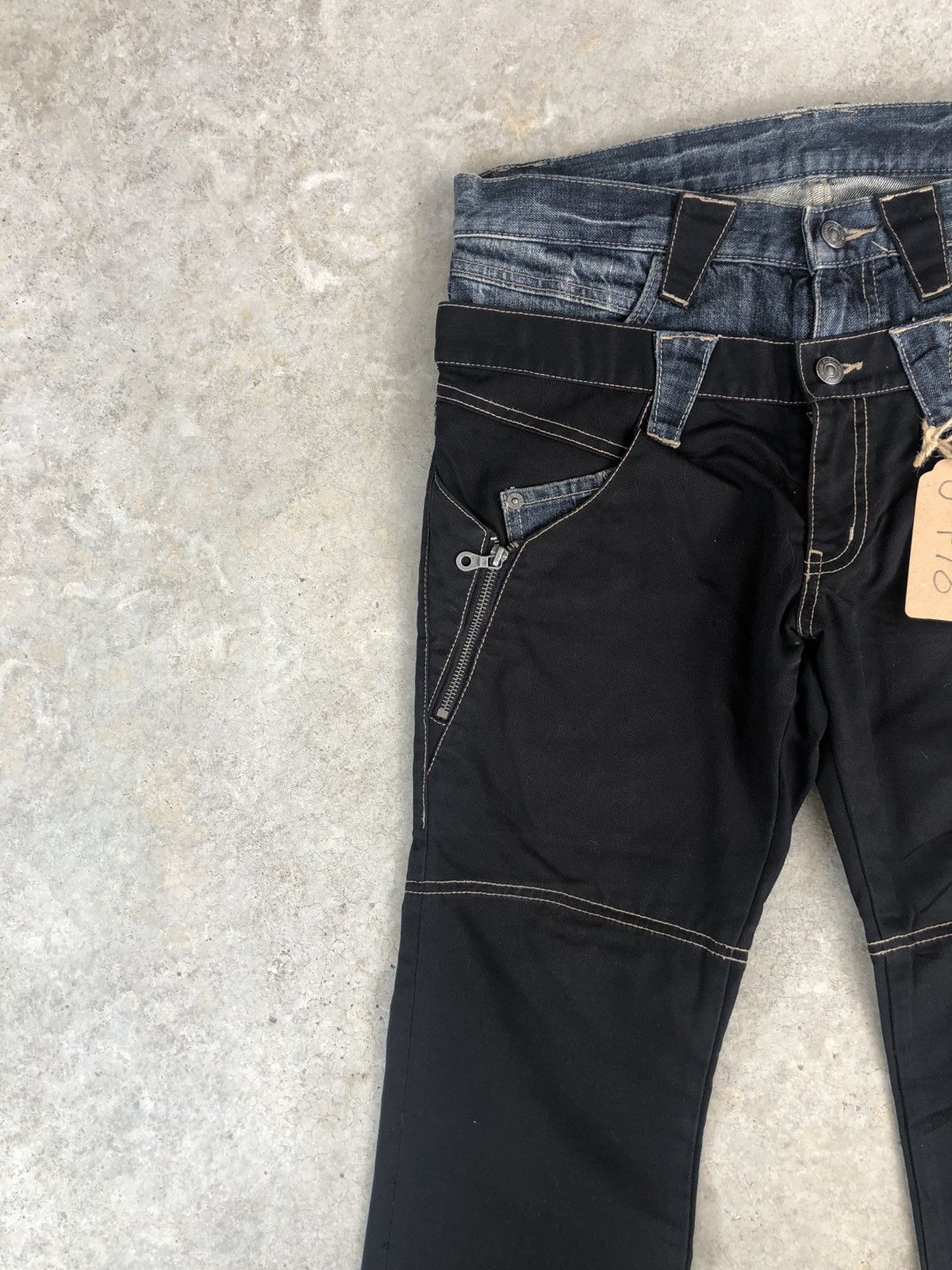 PPFM Japanese PPFM Double Waist Distressed Jeans Size US 31 - 4 Thumbnail