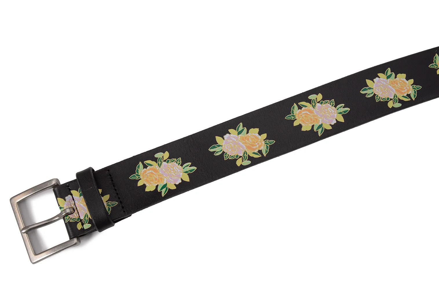 Yohji Yamamoto Floral Print Leather Belt